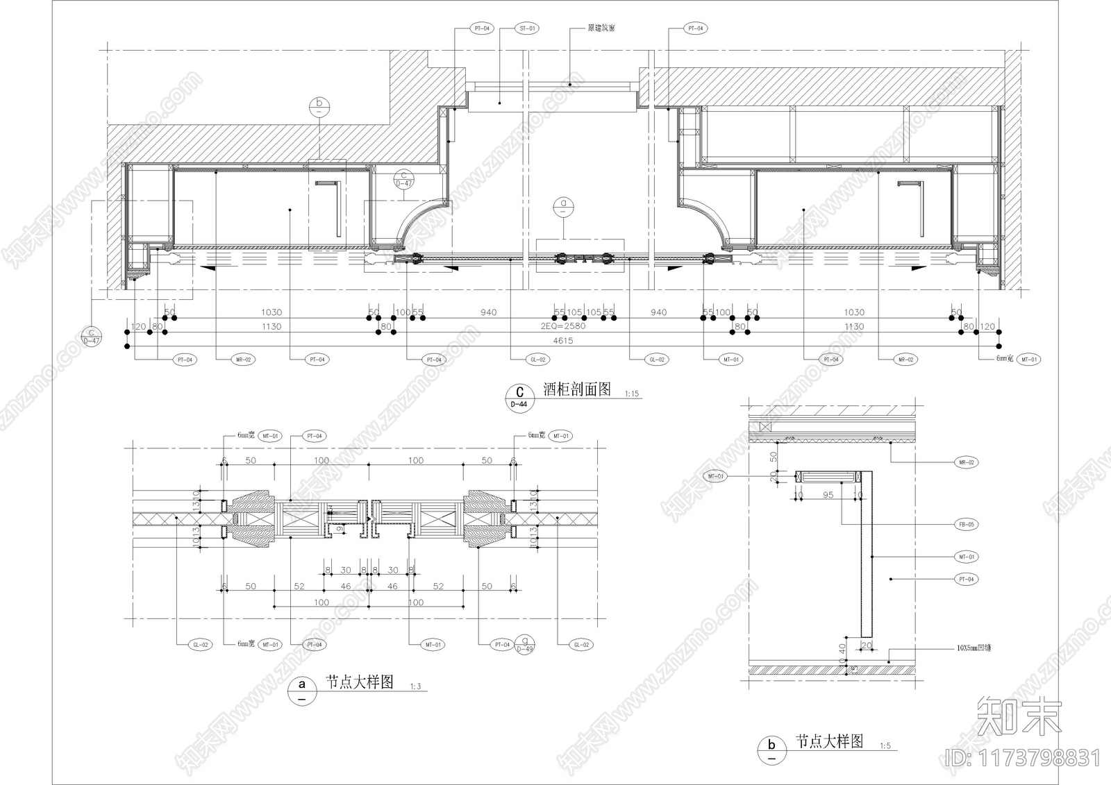 现代家具节点详图cad施工图下载【ID:1173798831】