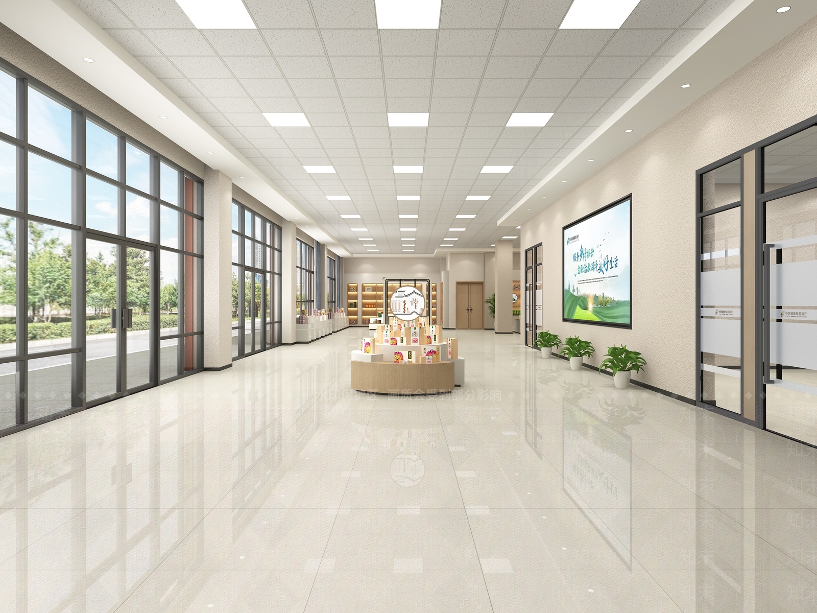 现代办公大厅3D模型下载【ID:1214784881】