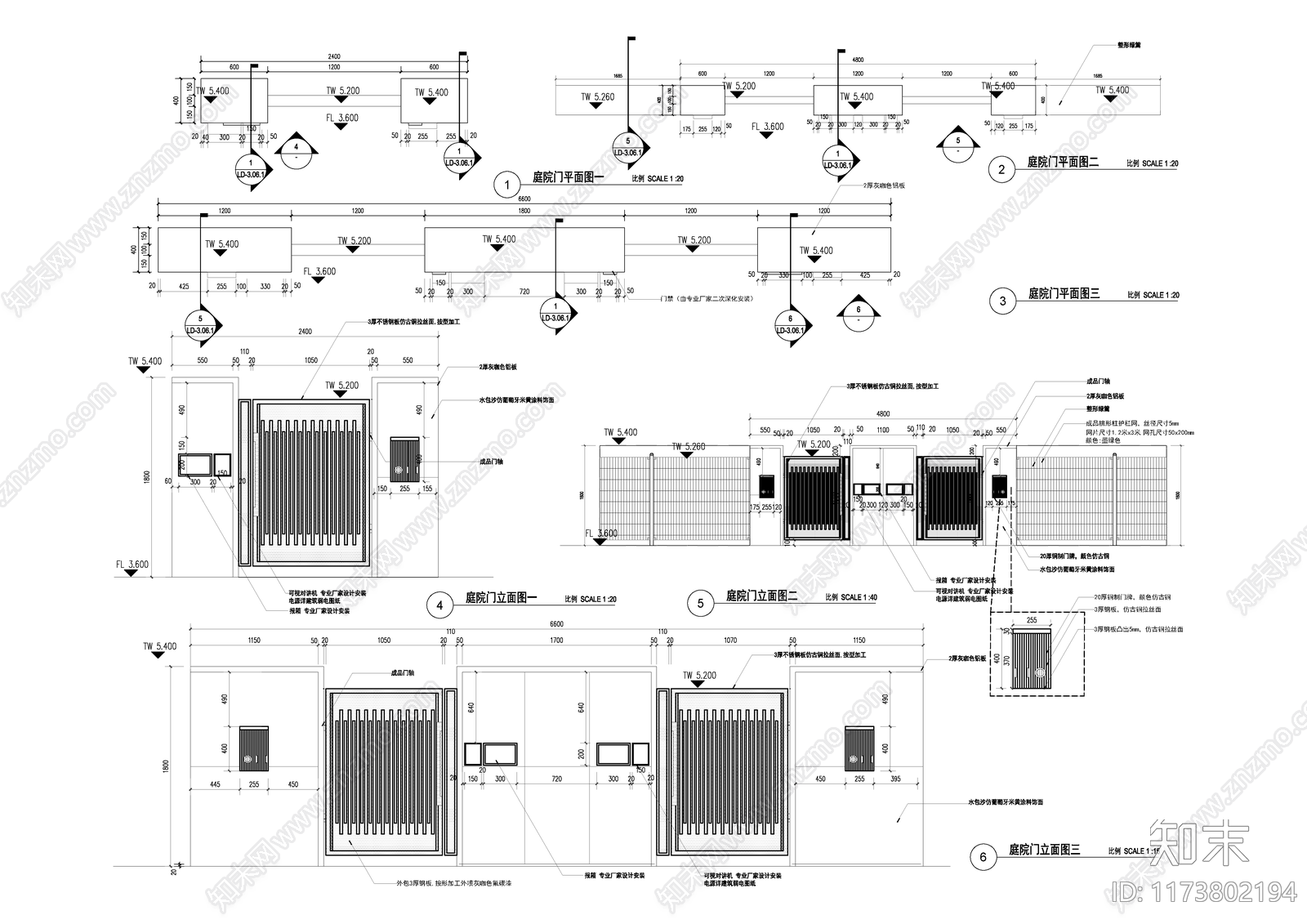 现代庭院cad施工图下载【ID:1173802194】