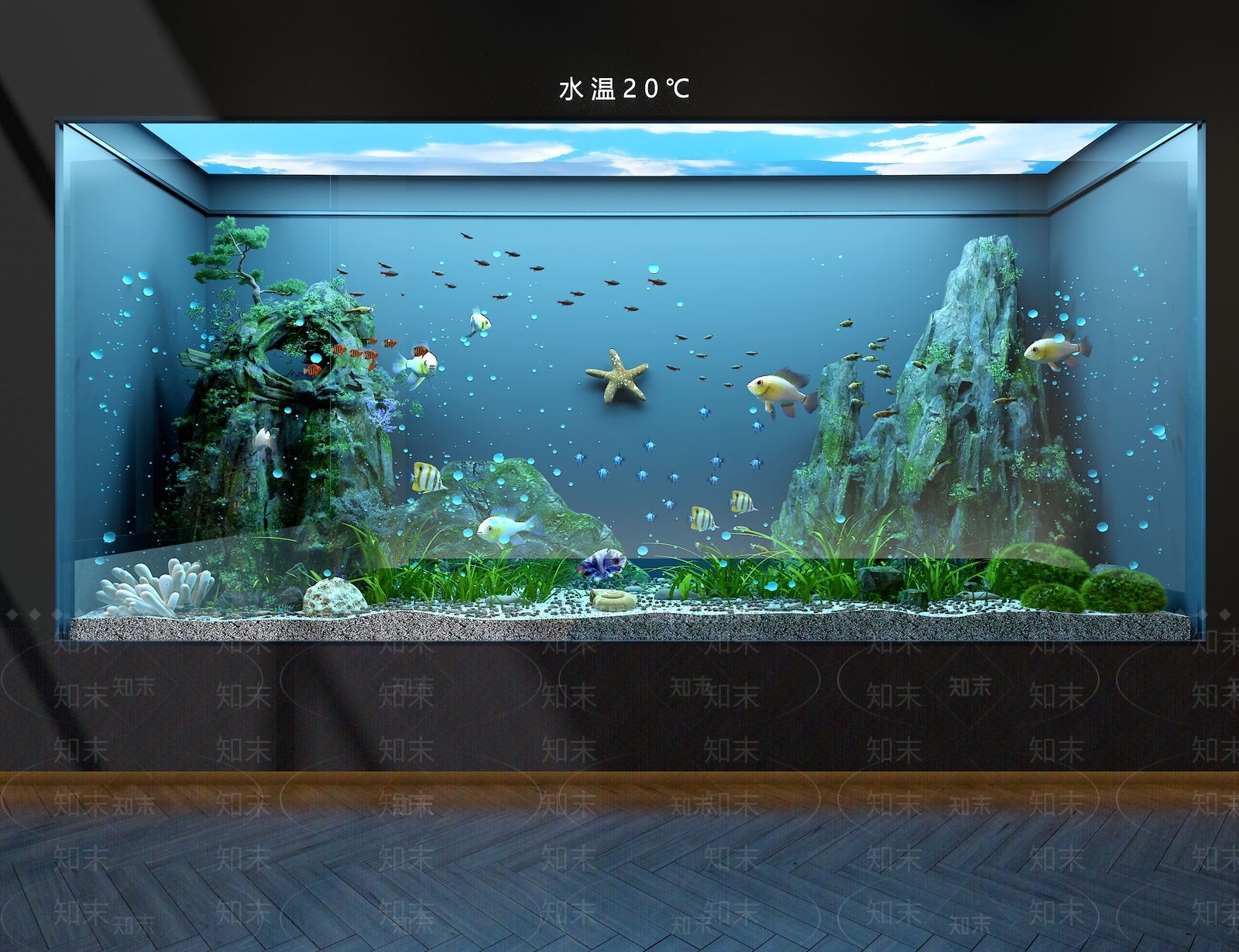 现代鱼缸3D模型下载【ID:1173816027】