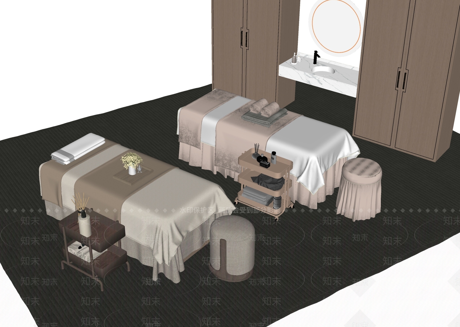 现代其他床具SU模型下载【ID:1173816310】