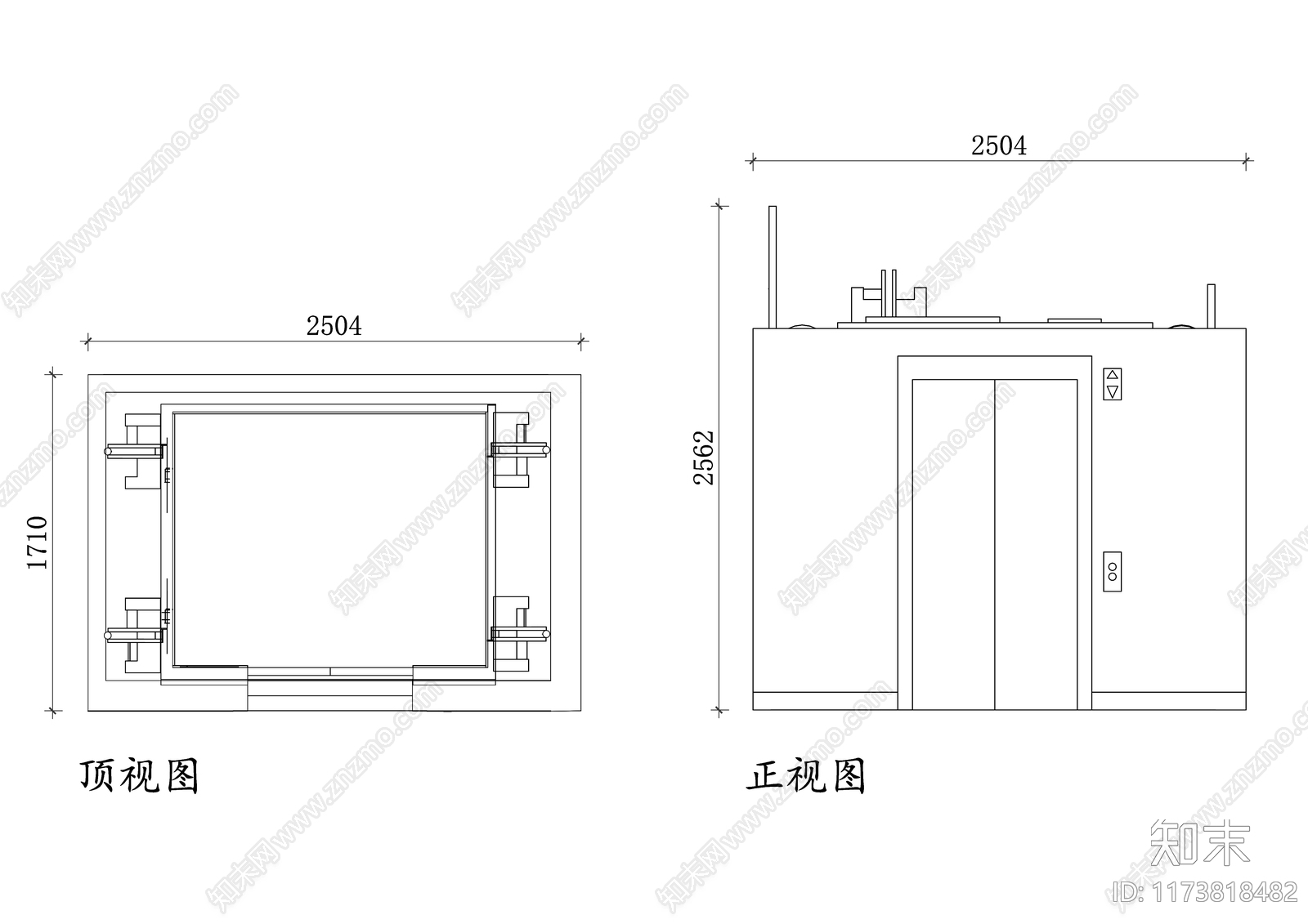 现代电梯厅cad施工图下载【ID:1173818482】