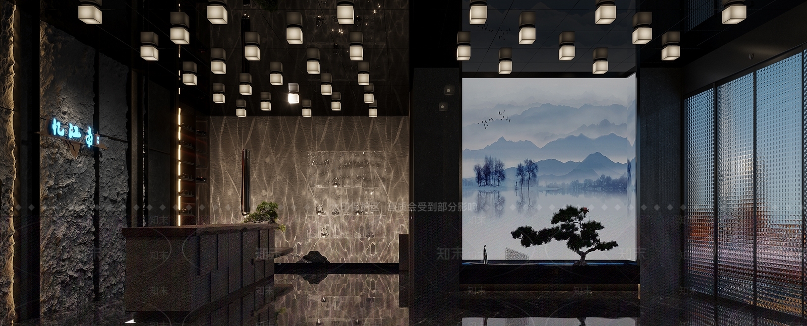 新中式茶室3D模型下载【ID:1214785217】