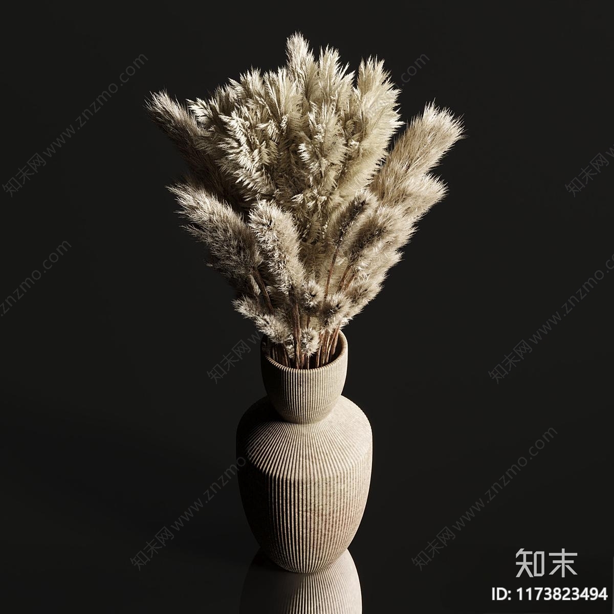 现代侘寂花艺3D模型下载【ID:1173823494】