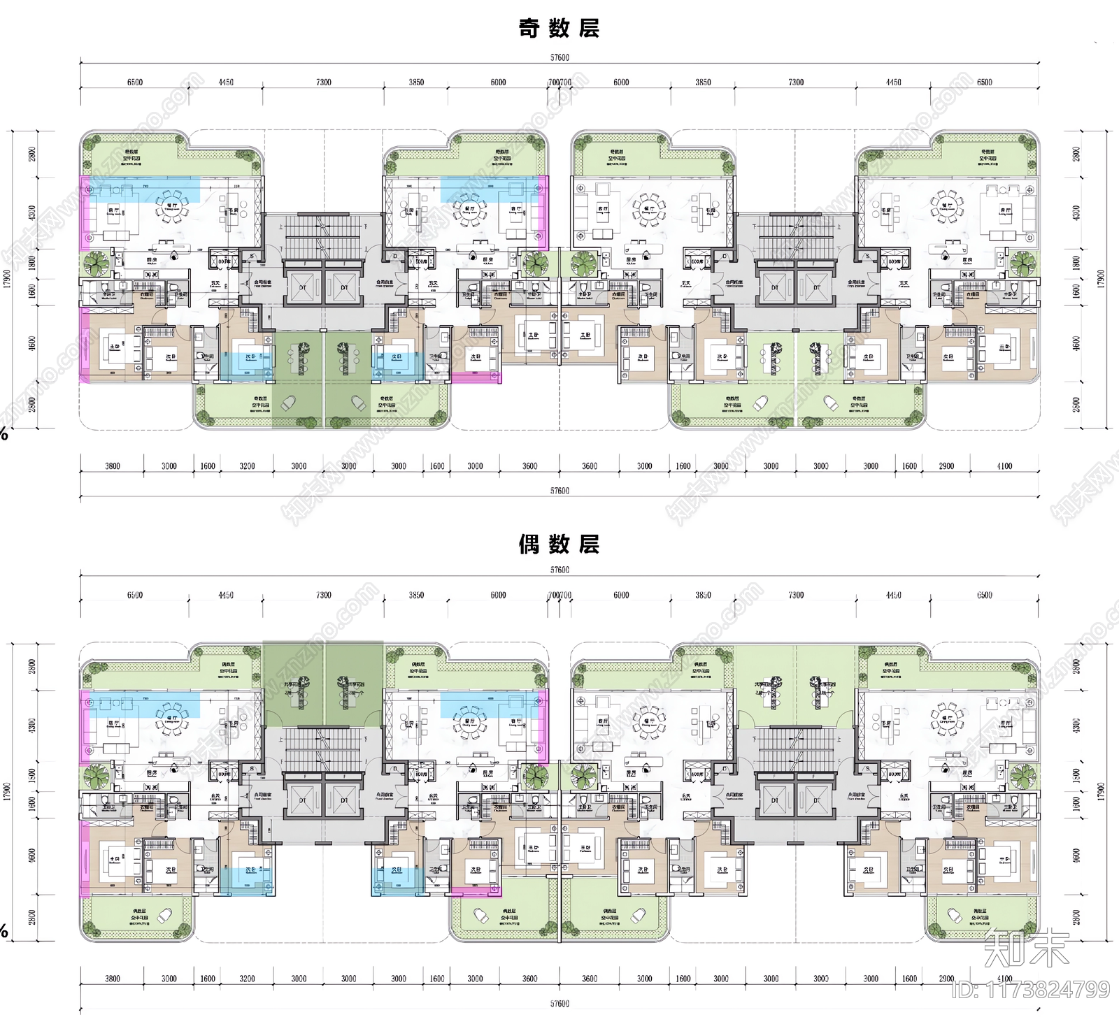 现代住宅楼建筑施工图下载【ID:1173824799】