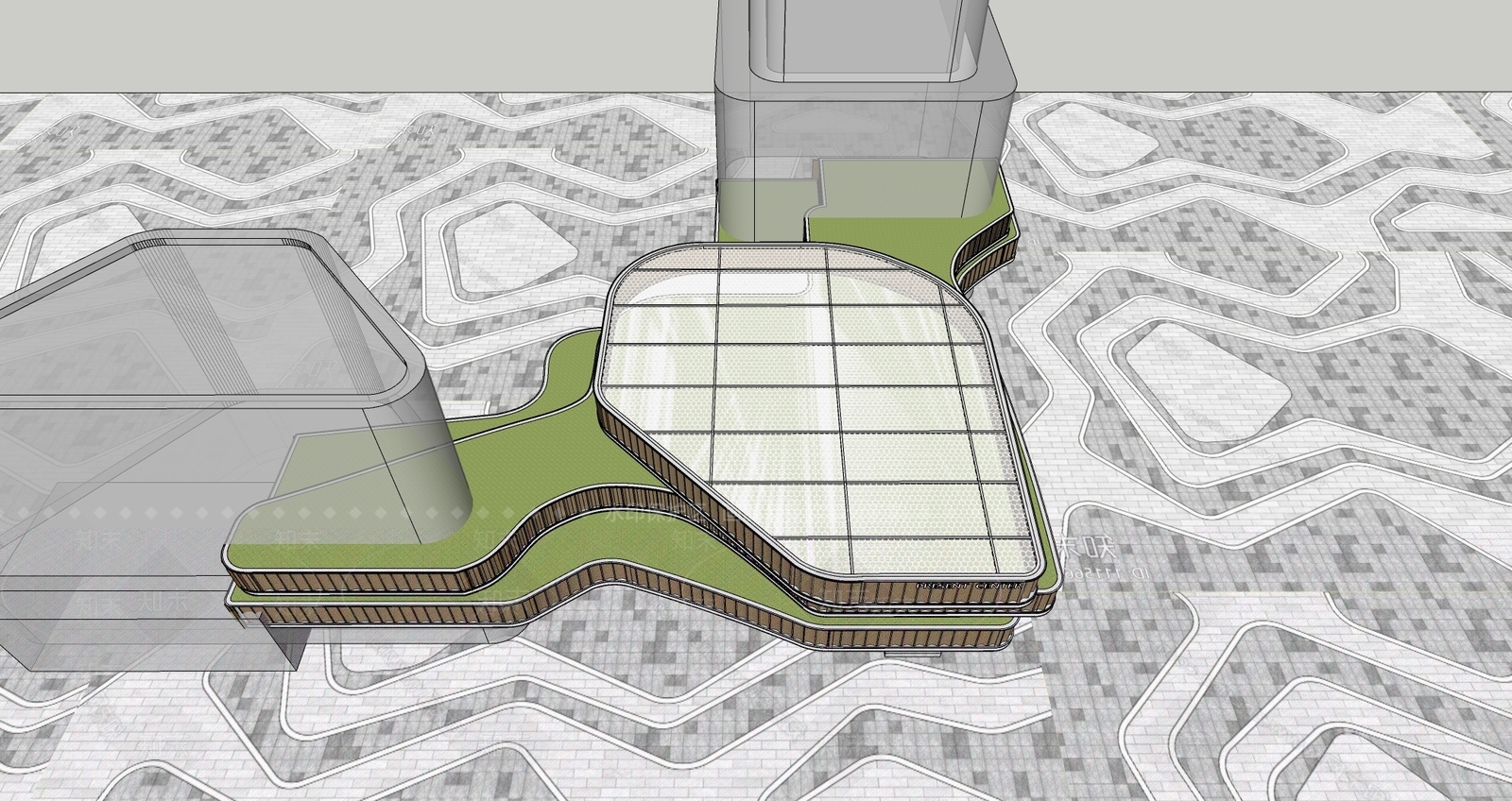 现代简约商场建筑SU模型下载【ID:1173825546】
