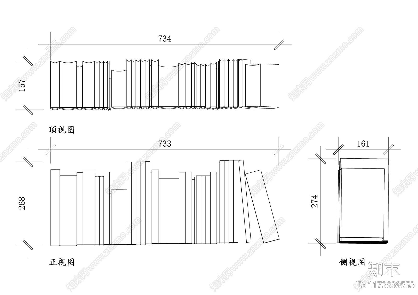 现代图书馆cad施工图下载【ID:1173839553】