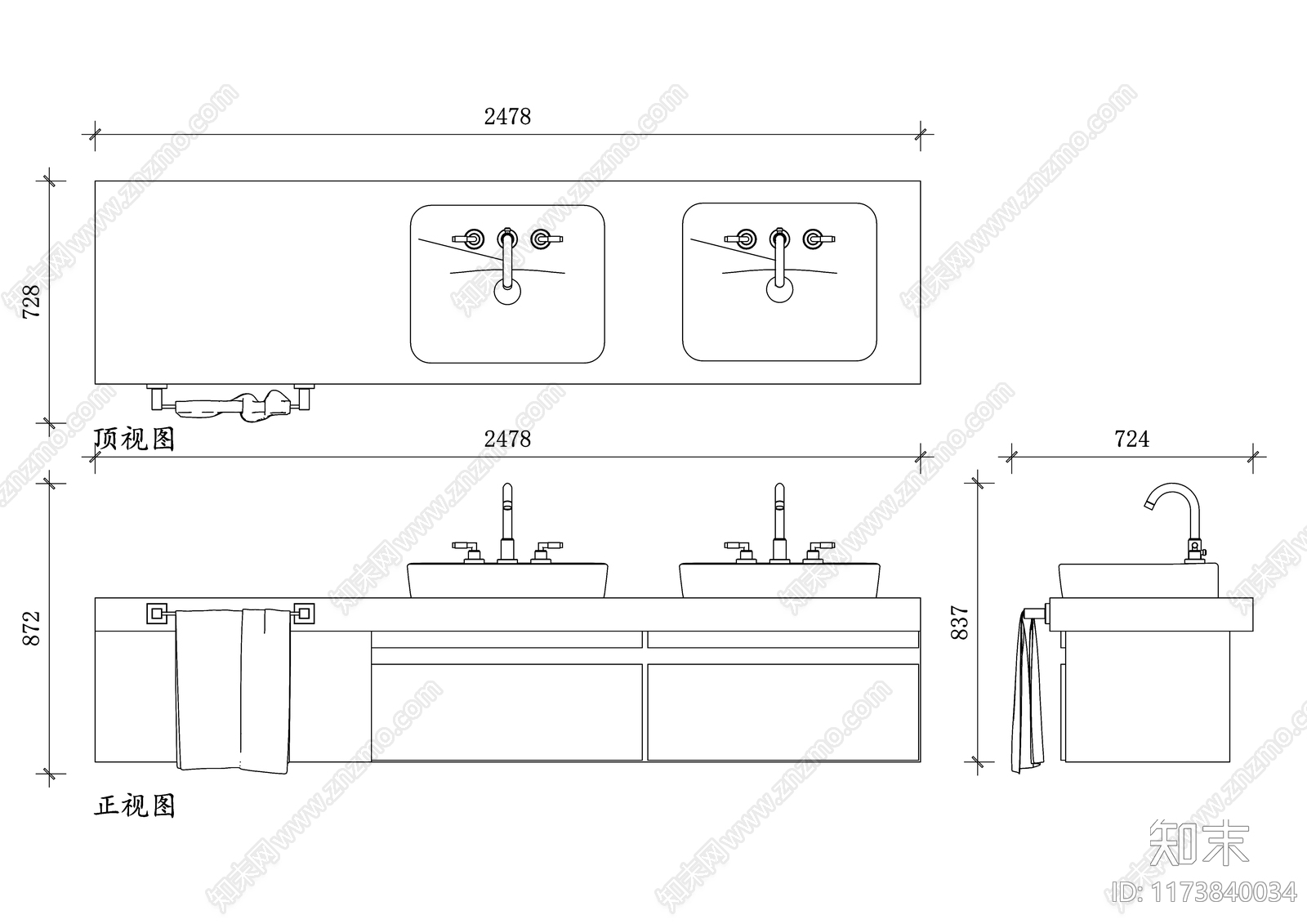 现代卫浴设施施工图下载【ID:1173840034】