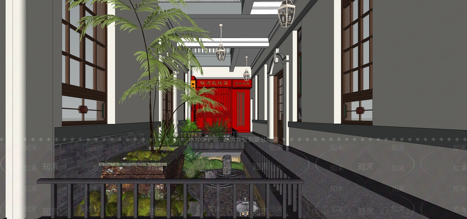 中古中式中餐厅SU模型下载【ID:1173843407】
