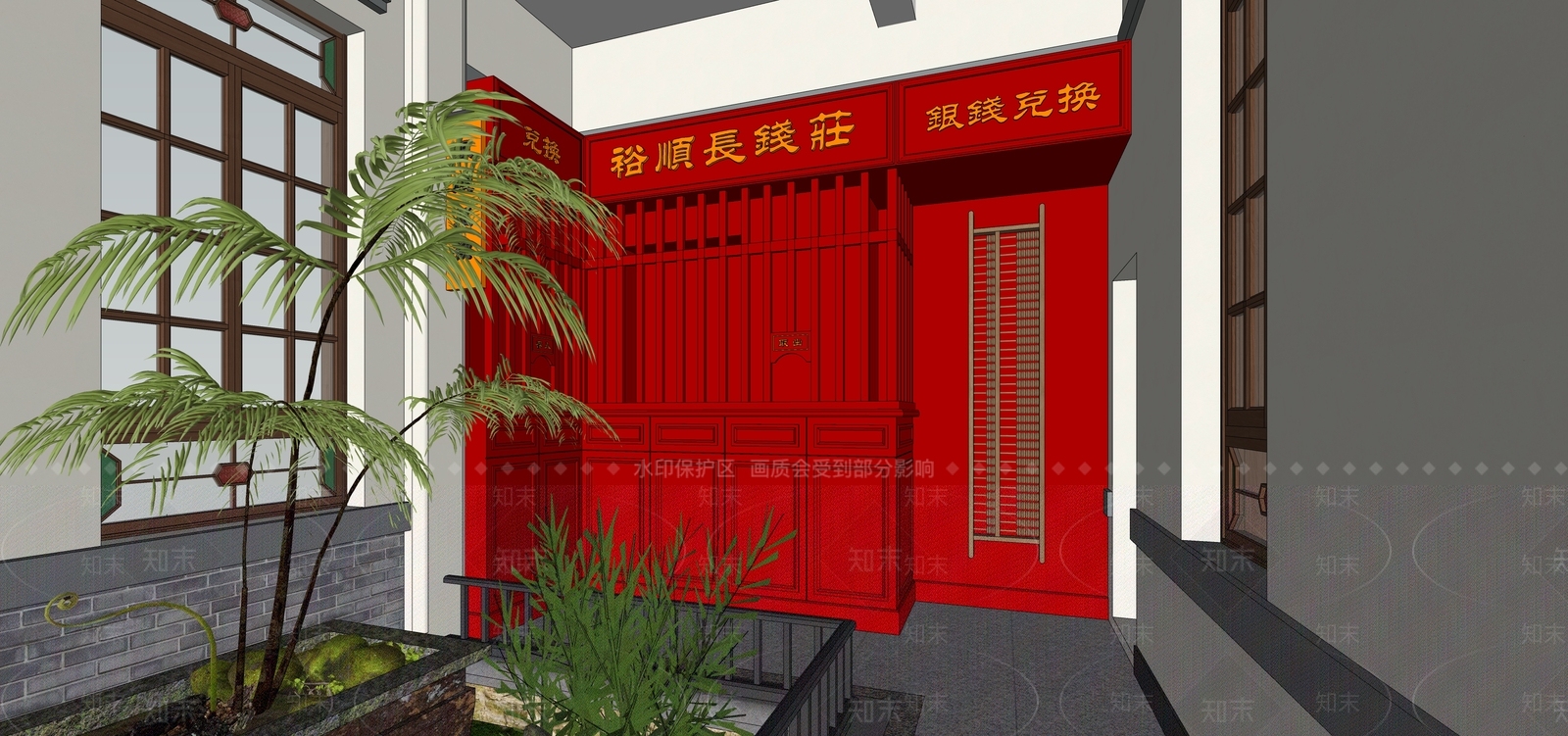 中古中式中餐厅SU模型下载【ID:1173843407】