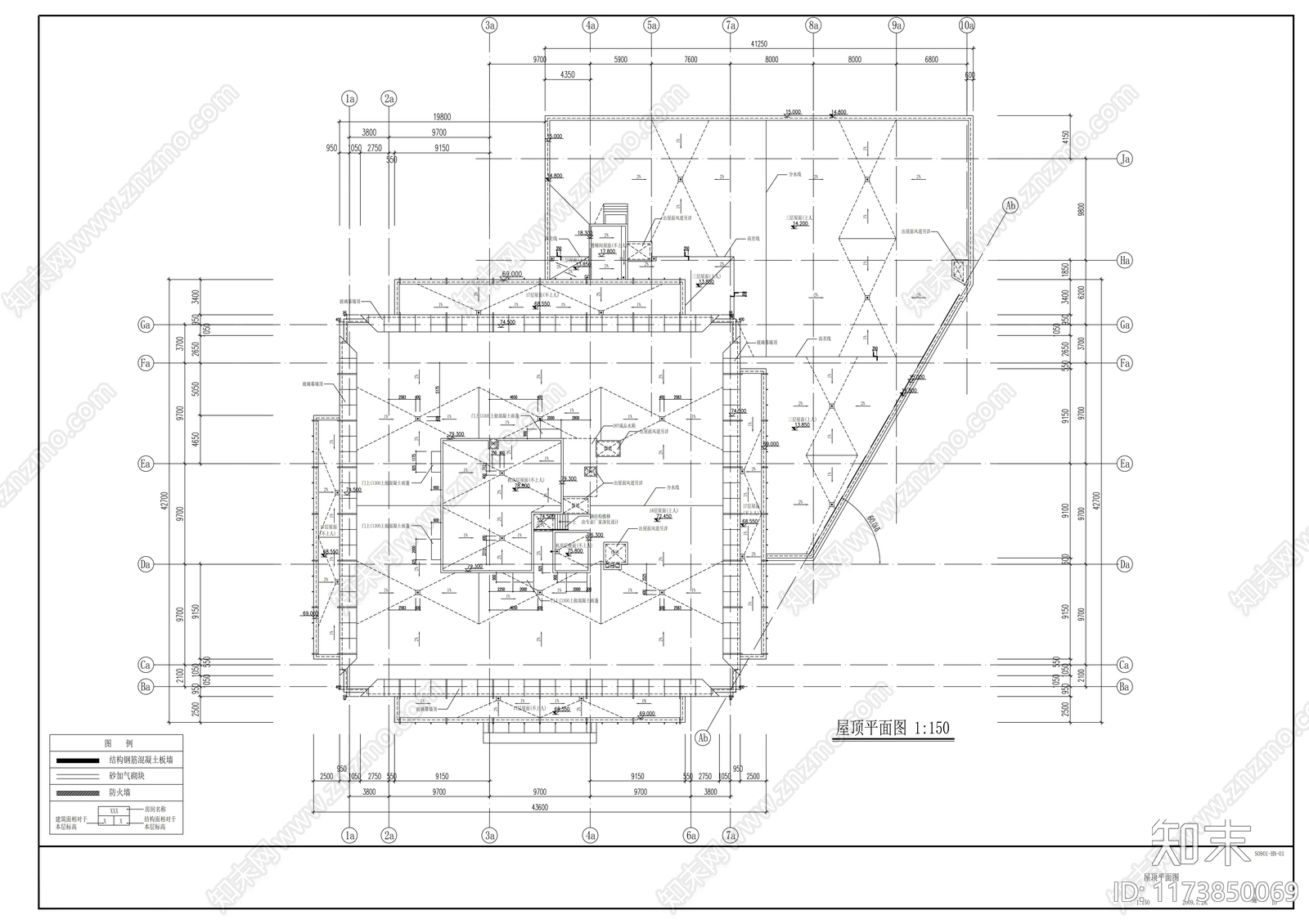 现代办公楼建筑施工图下载【ID:1173850069】