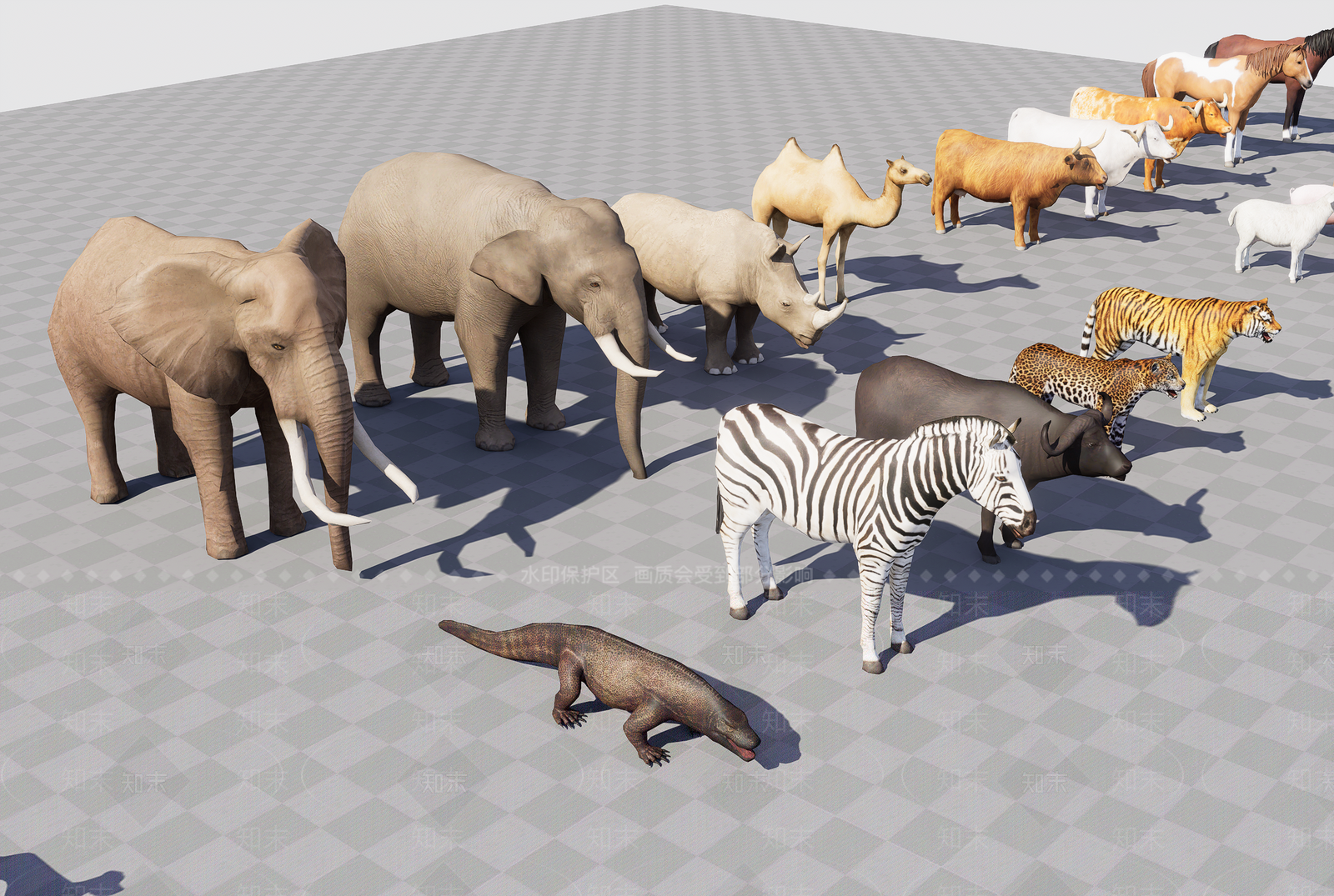 爬行类动物3D模型下载【ID:1173852283】