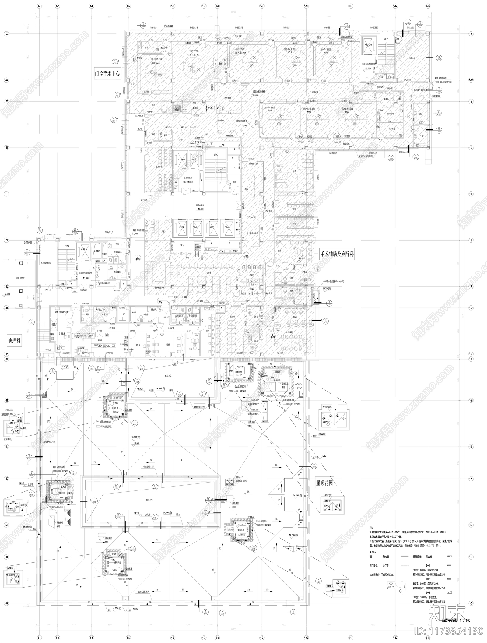 现代医院建筑cad施工图下载【ID:1173854130】