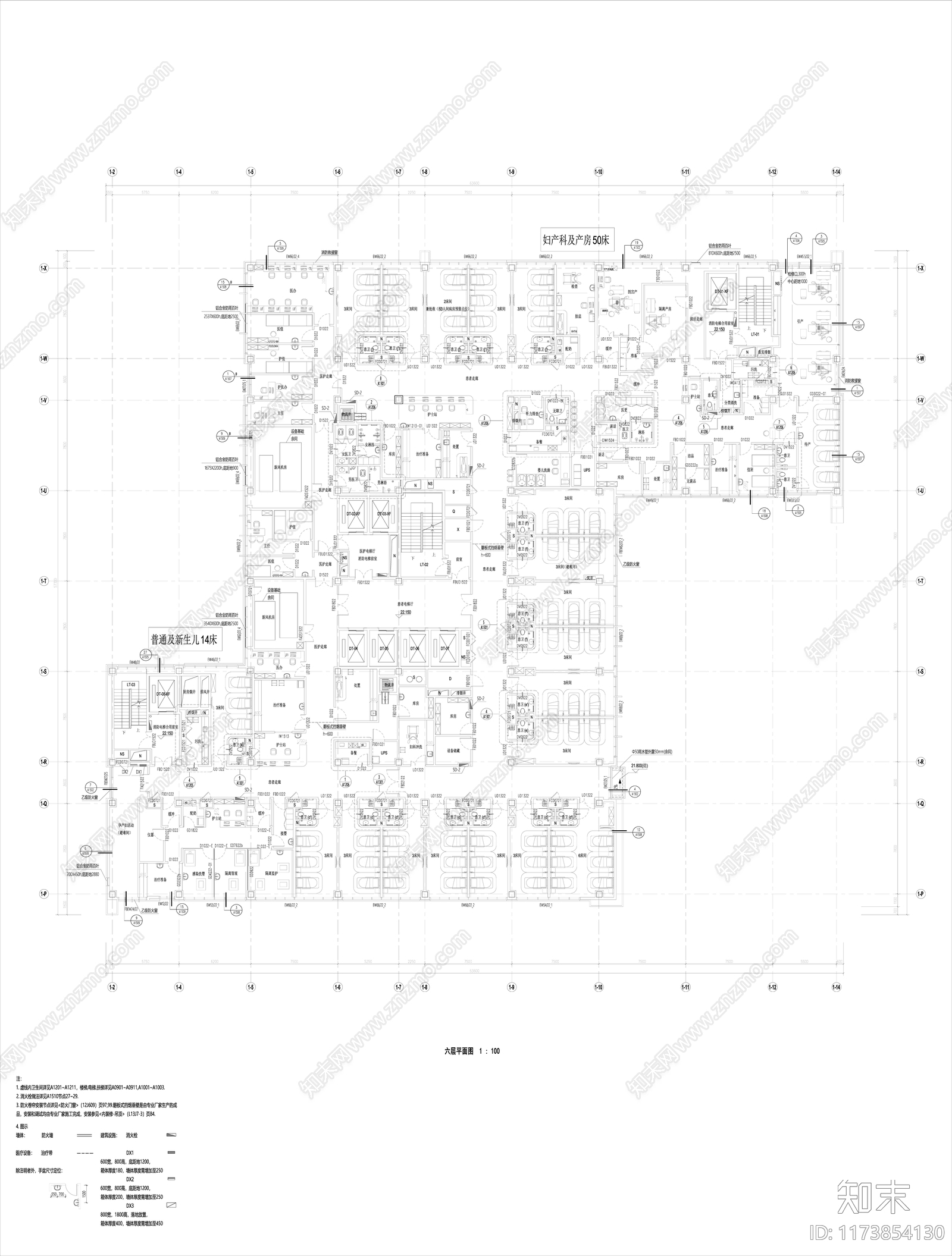 现代医院建筑cad施工图下载【ID:1173854130】