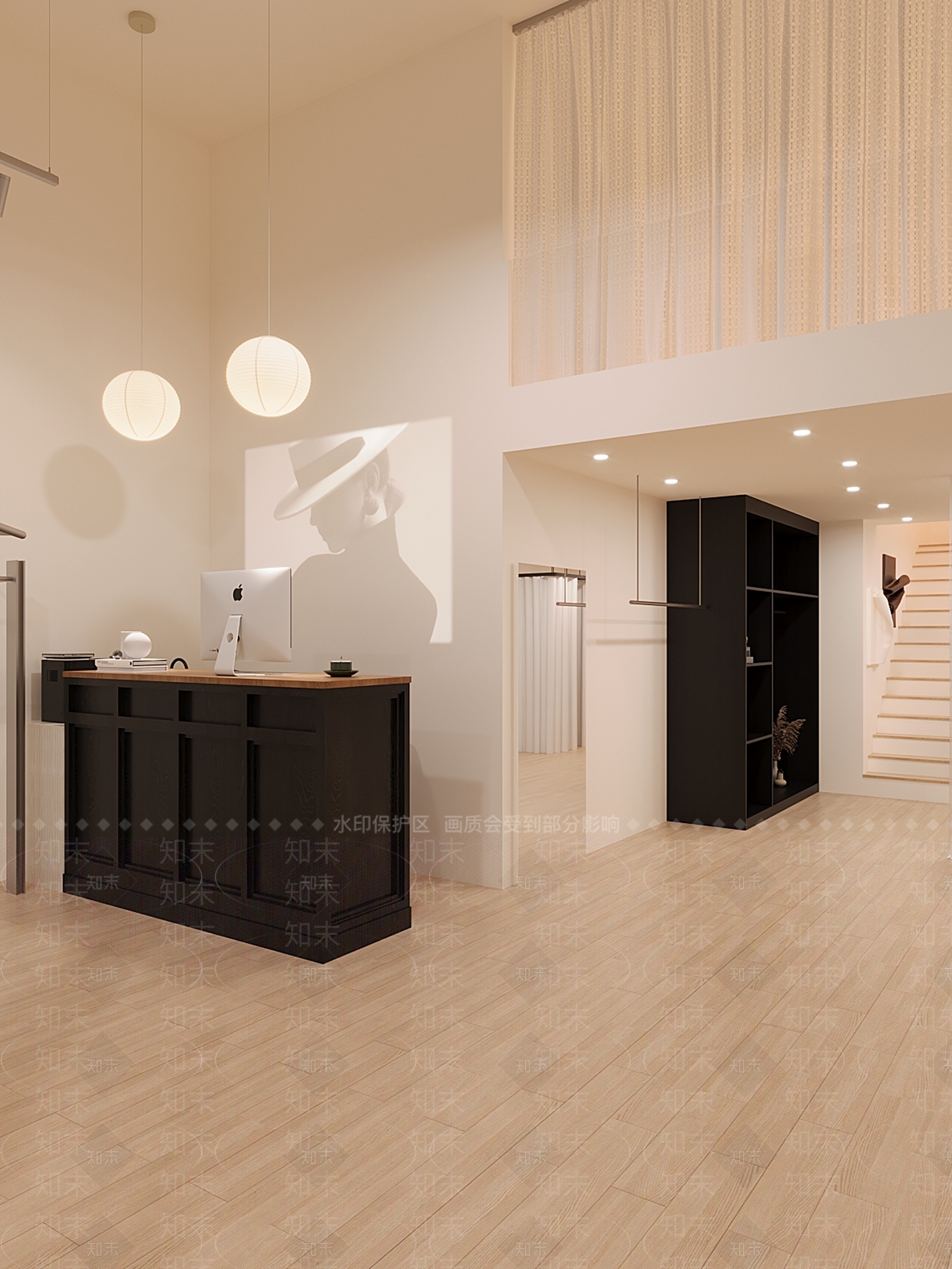 奶油衣帽间3D模型下载【ID:1214785715】