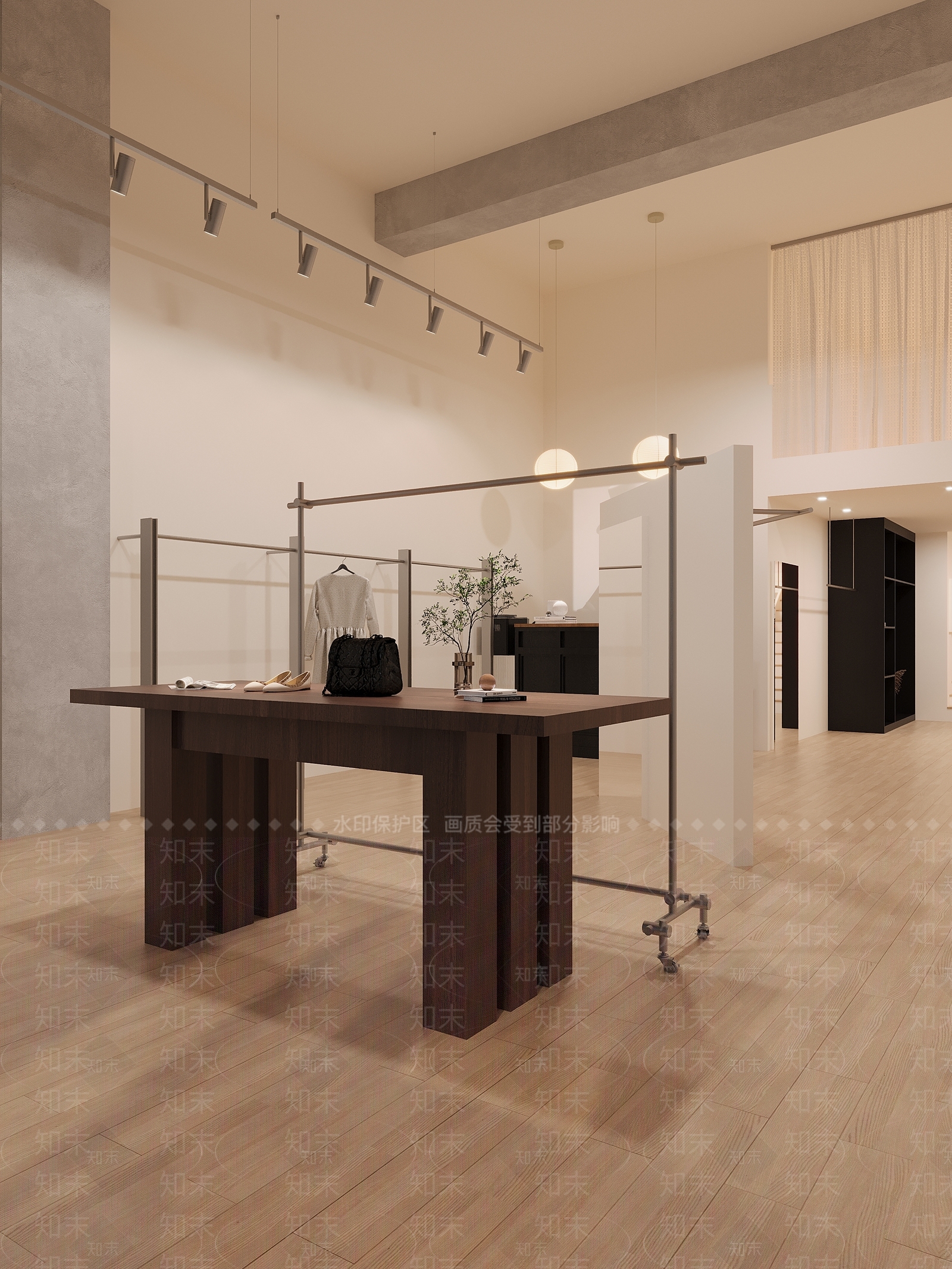 奶油衣帽间3D模型下载【ID:1214785715】