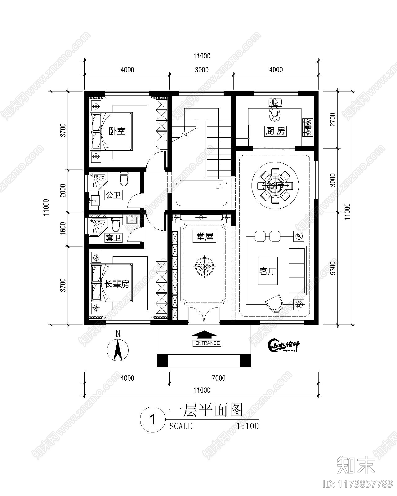 新中式欧式住宅楼建筑施工图下载【ID:1173857789】