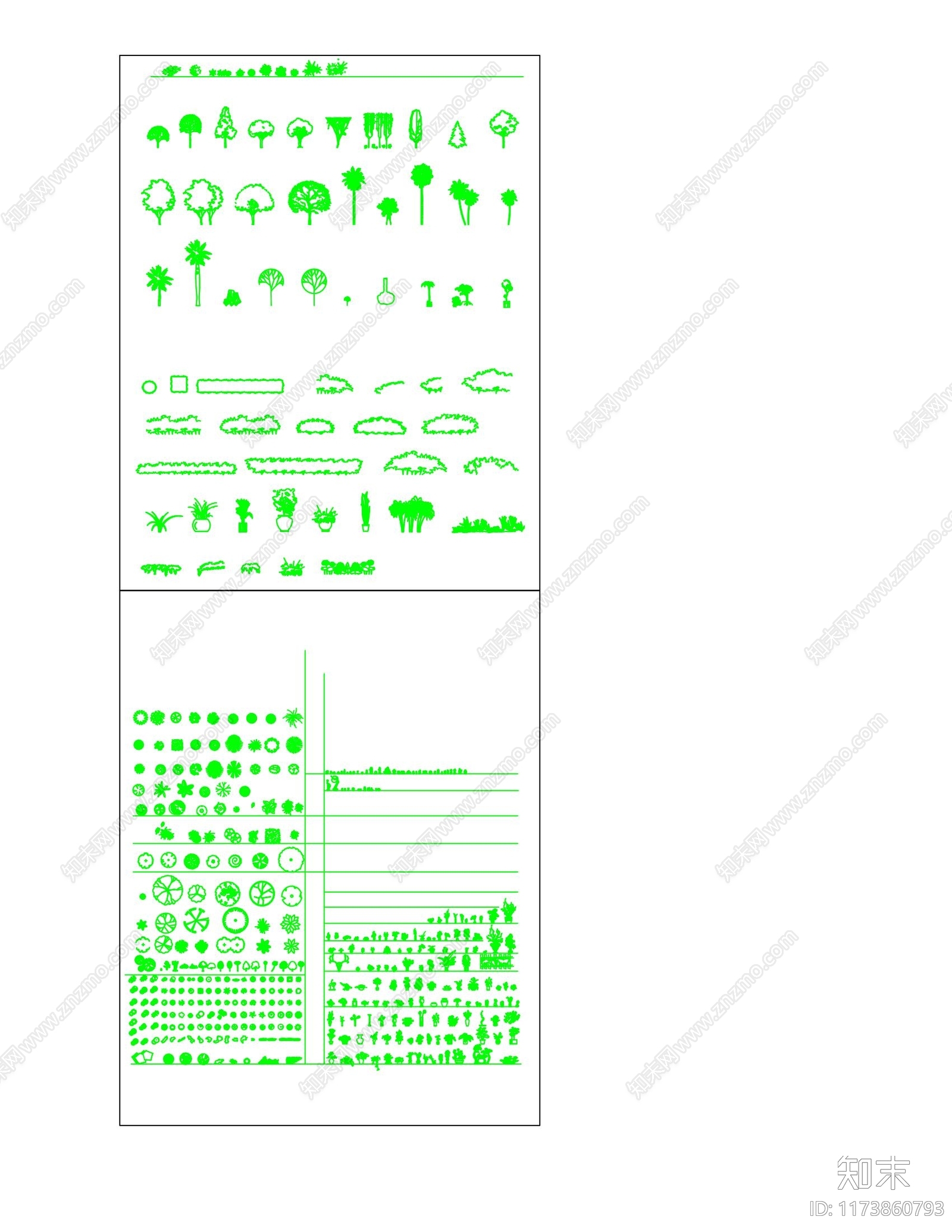 极简综合植物图库施工图下载【ID:1173860793】