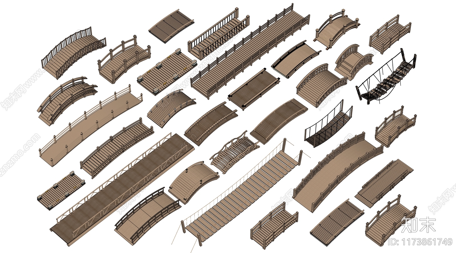 现代景观桥SU模型下载【ID:1173861749】