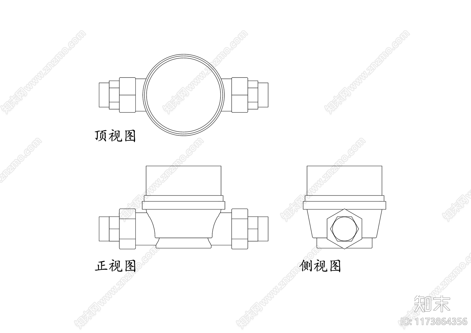 现代五金管件cad施工图下载【ID:1173864356】