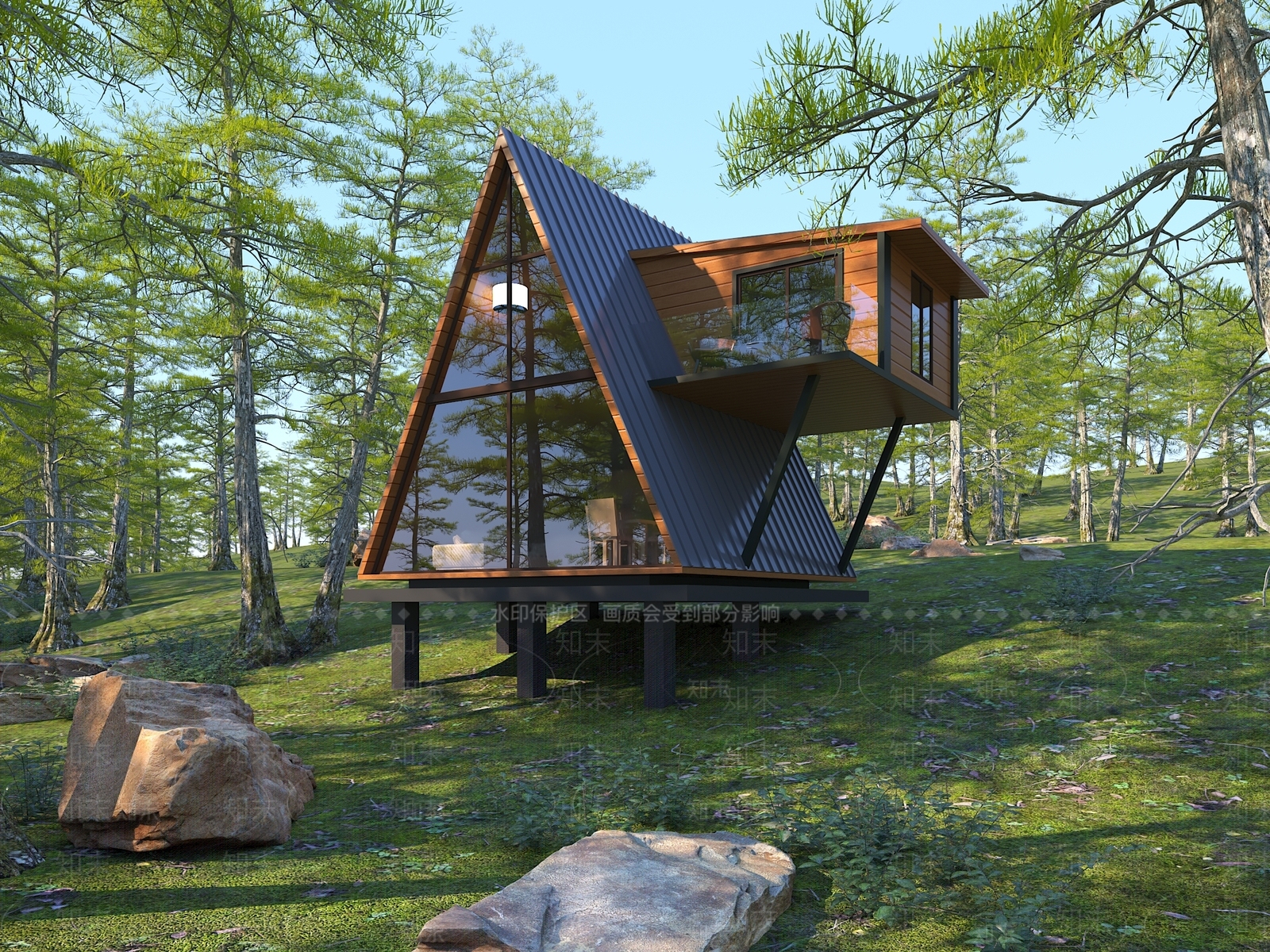 现代木屋3D模型下载【ID:1173867304】