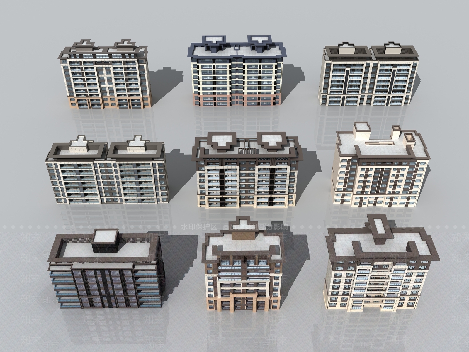 新中式现代多层住宅SU模型下载【ID:1173871818】