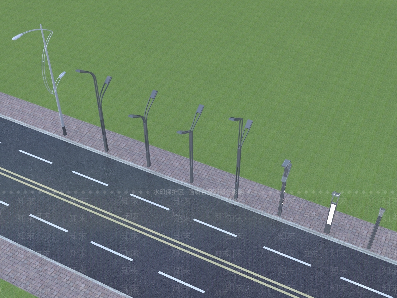现代路灯3D模型下载【ID:1173873055】