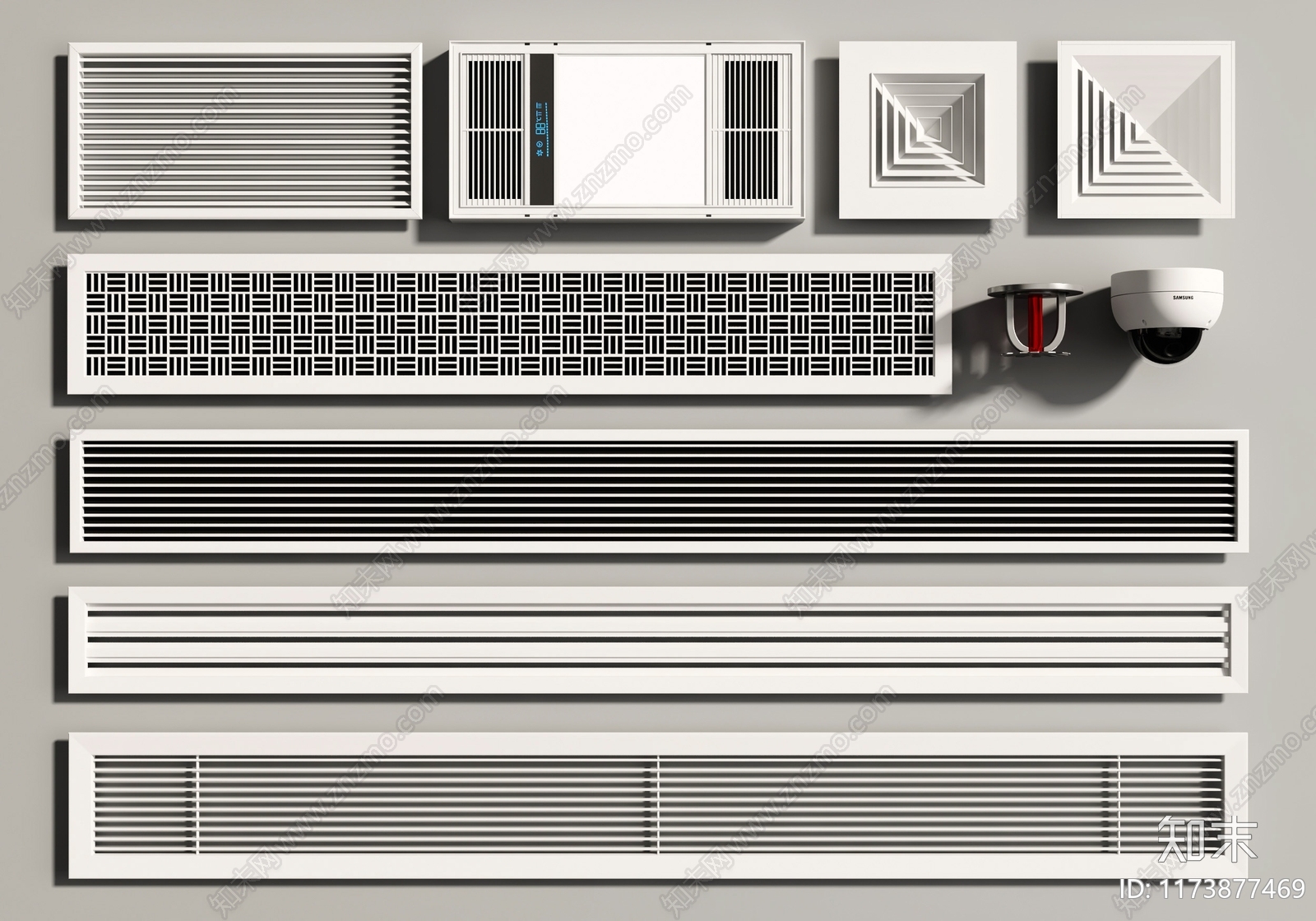 空调出风口3D模型下载【ID:1173877469】