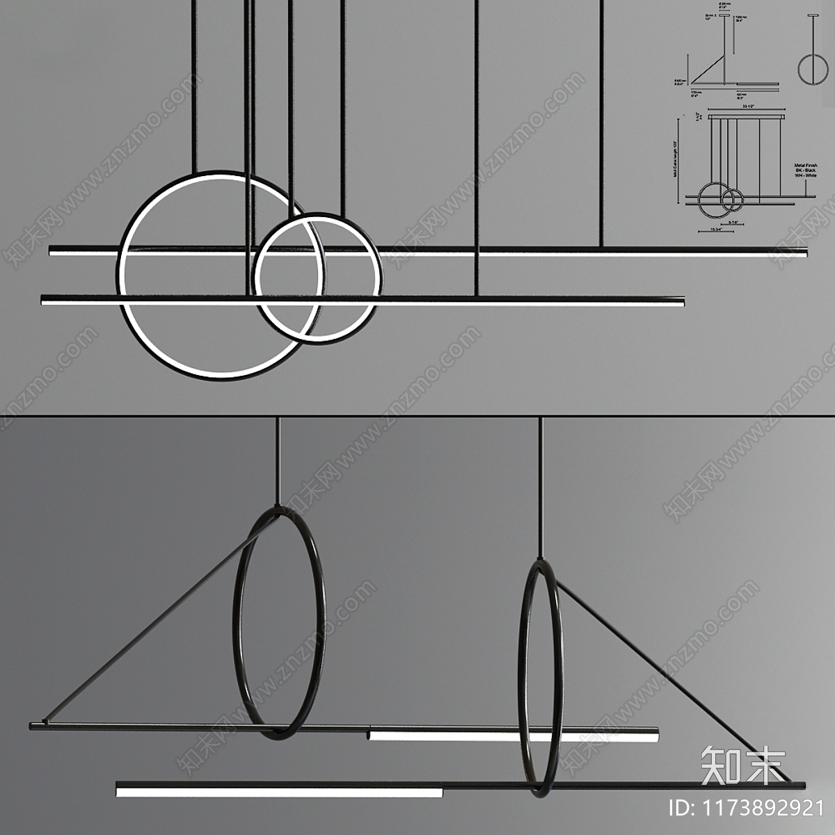 现代欧式吊灯3D模型下载【ID:1173892921】