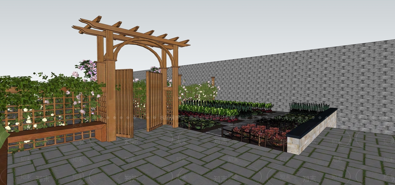 现代乡村庭院SU模型下载【ID:1173897843】