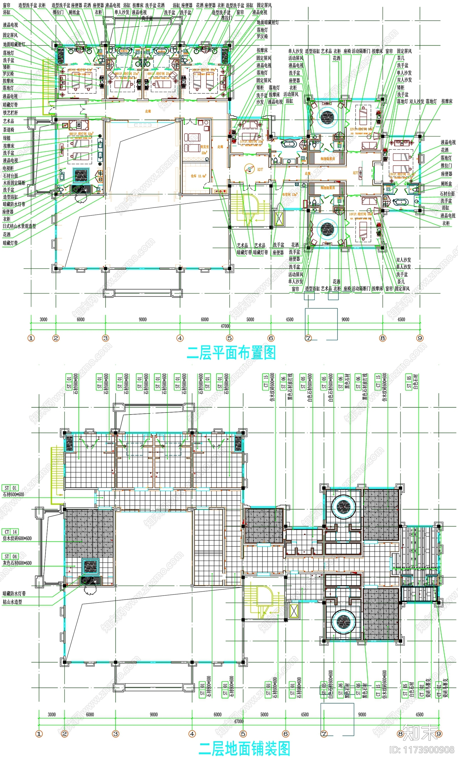 现代工装图库cad施工图下载【ID:1173900908】