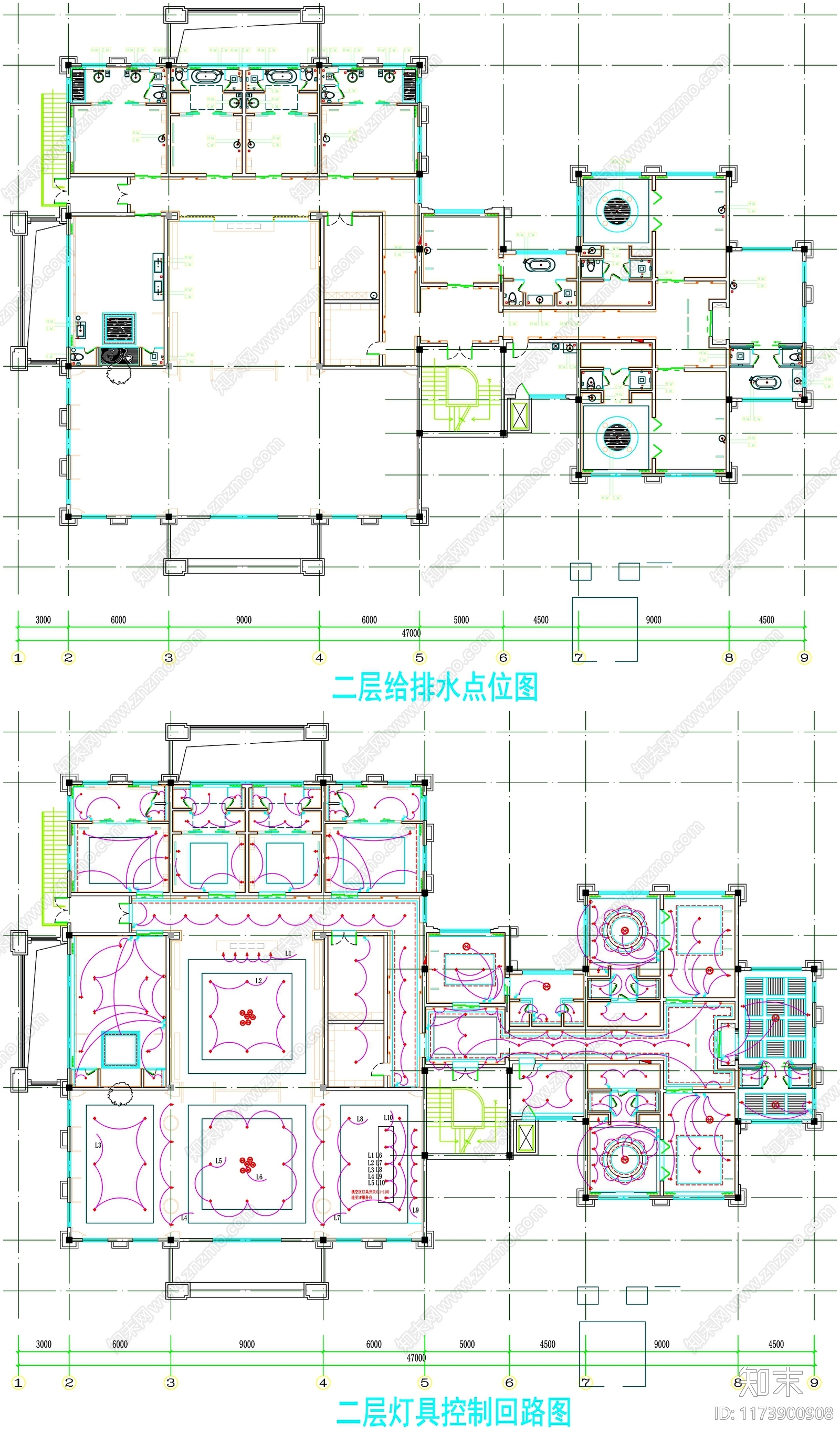 现代工装图库cad施工图下载【ID:1173900908】