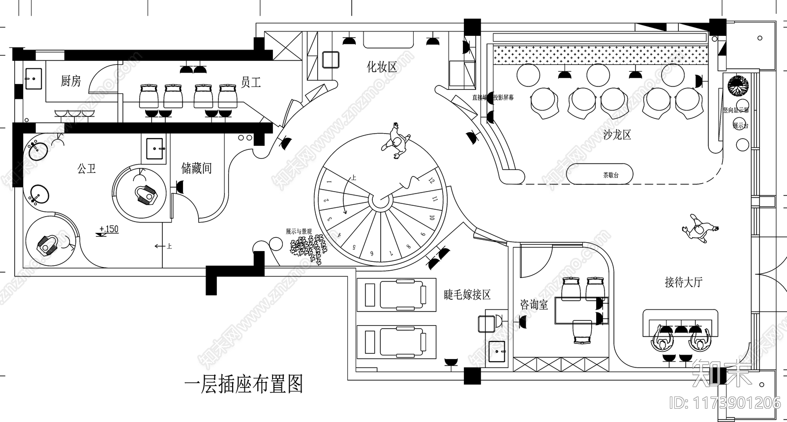 现代工装图库cad施工图下载【ID:1173901206】