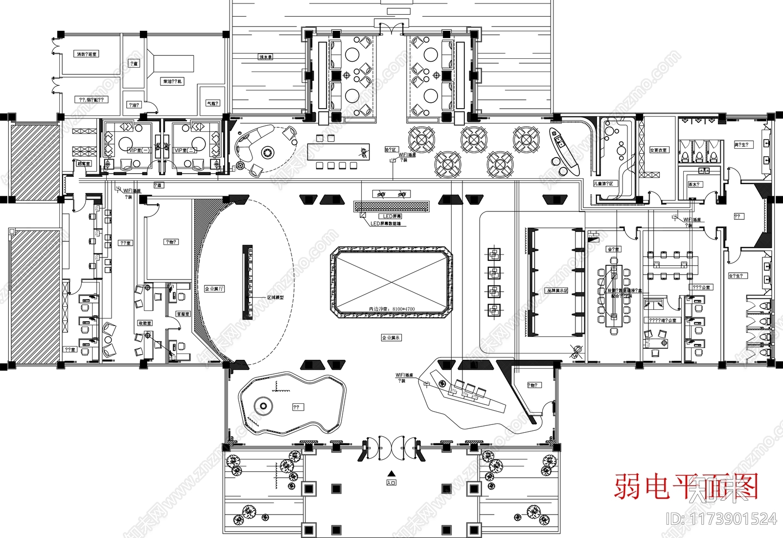 现代工装图库cad施工图下载【ID:1173901524】