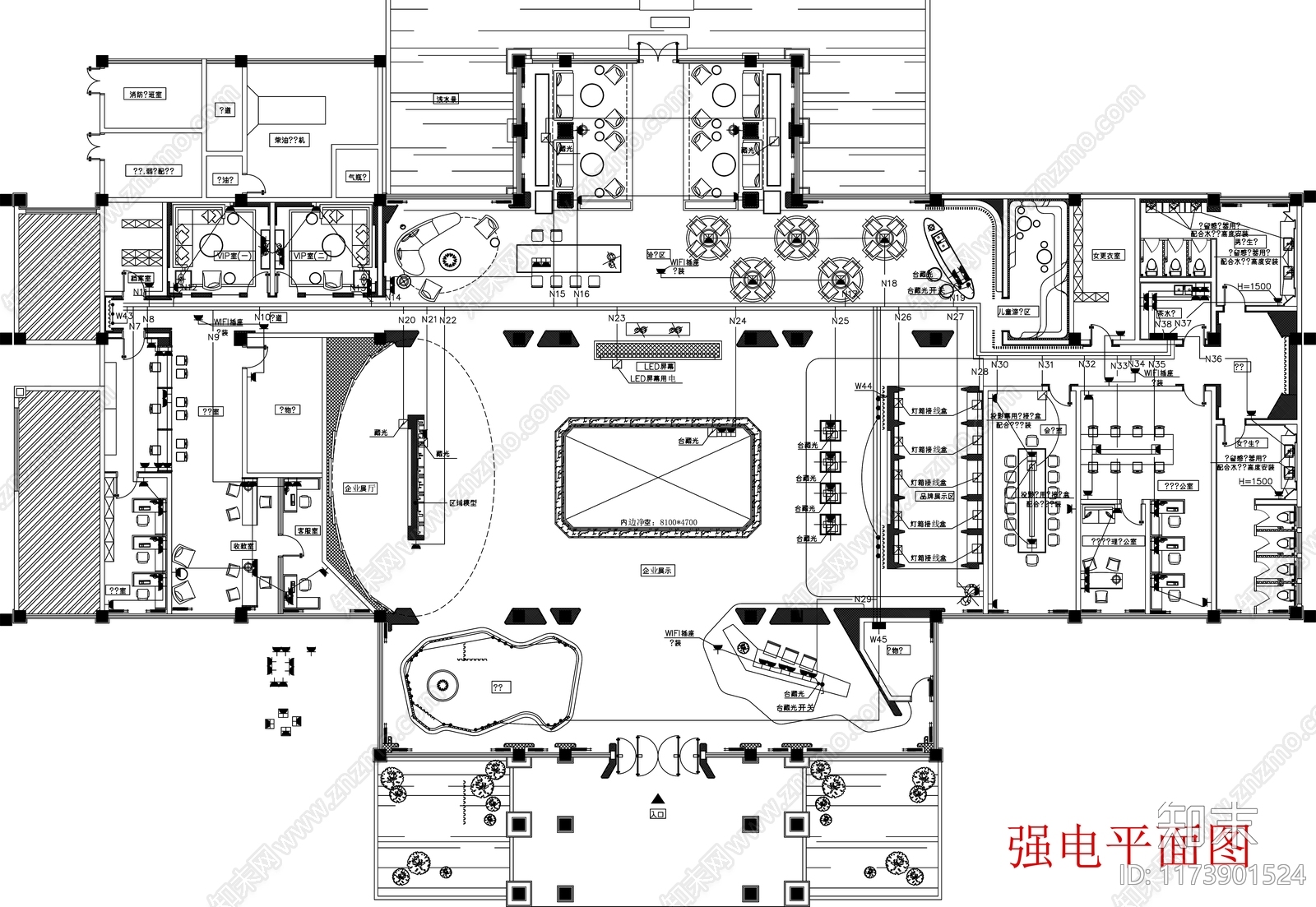 现代工装图库cad施工图下载【ID:1173901524】