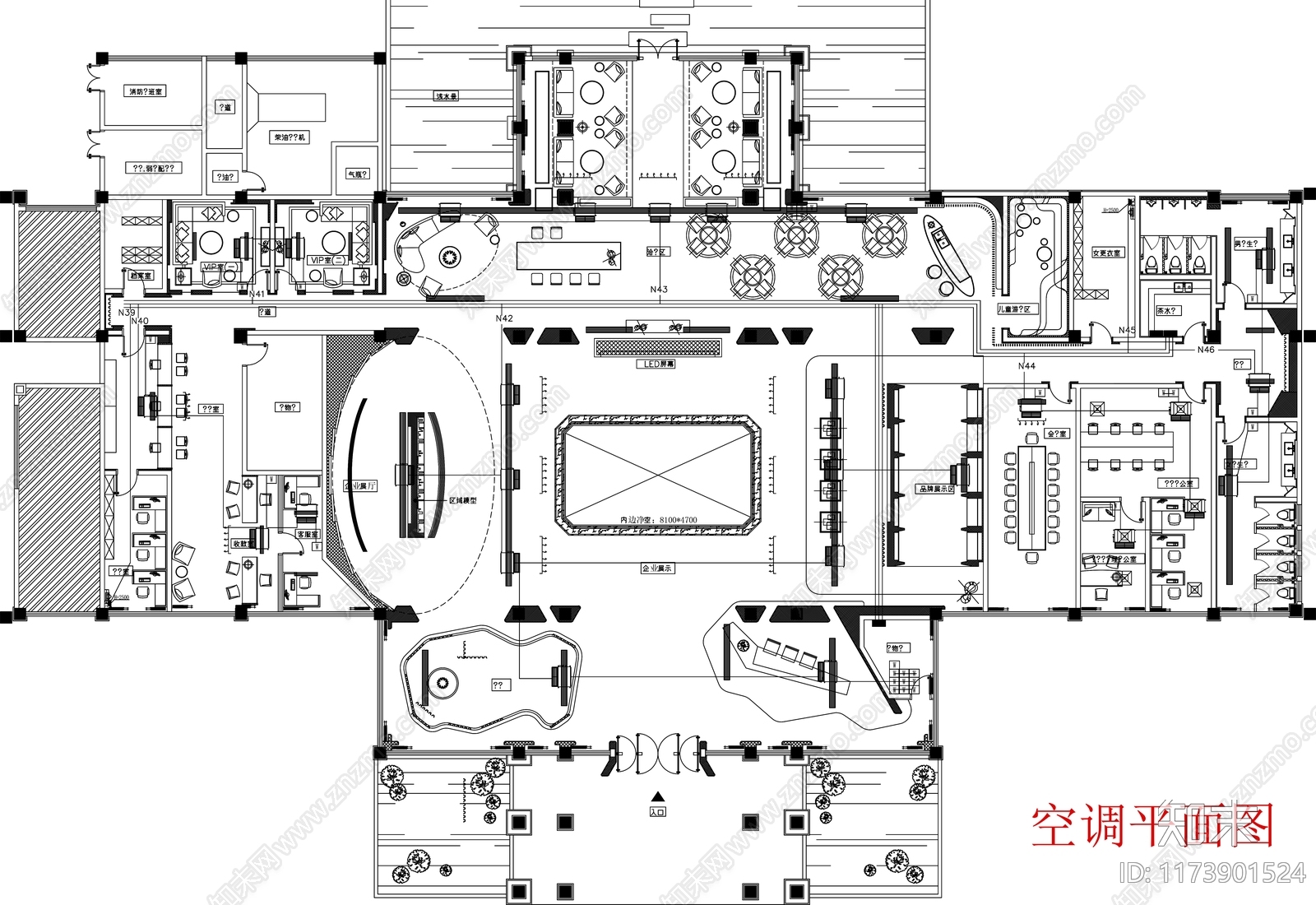 现代工装图库cad施工图下载【ID:1173901524】