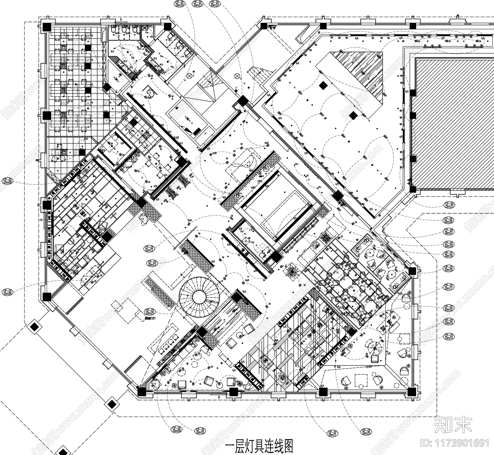 现代工装图库cad施工图下载【ID:1173901691】