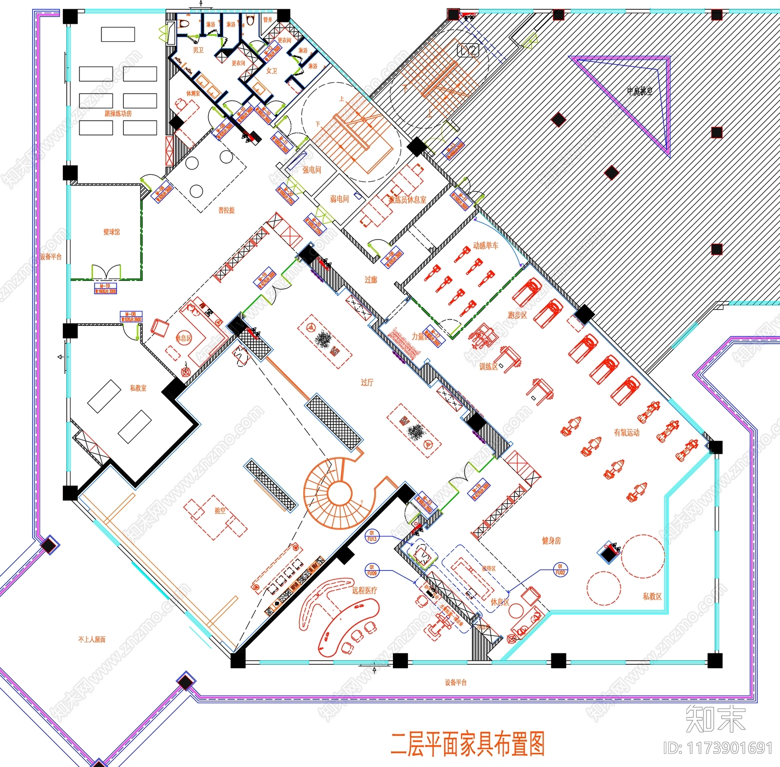 现代工装图库cad施工图下载【ID:1173901691】