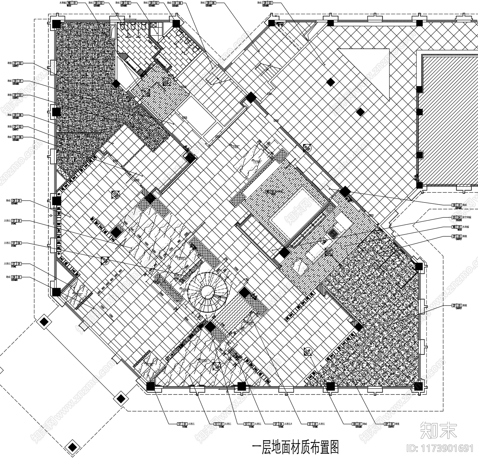 现代工装图库cad施工图下载【ID:1173901691】