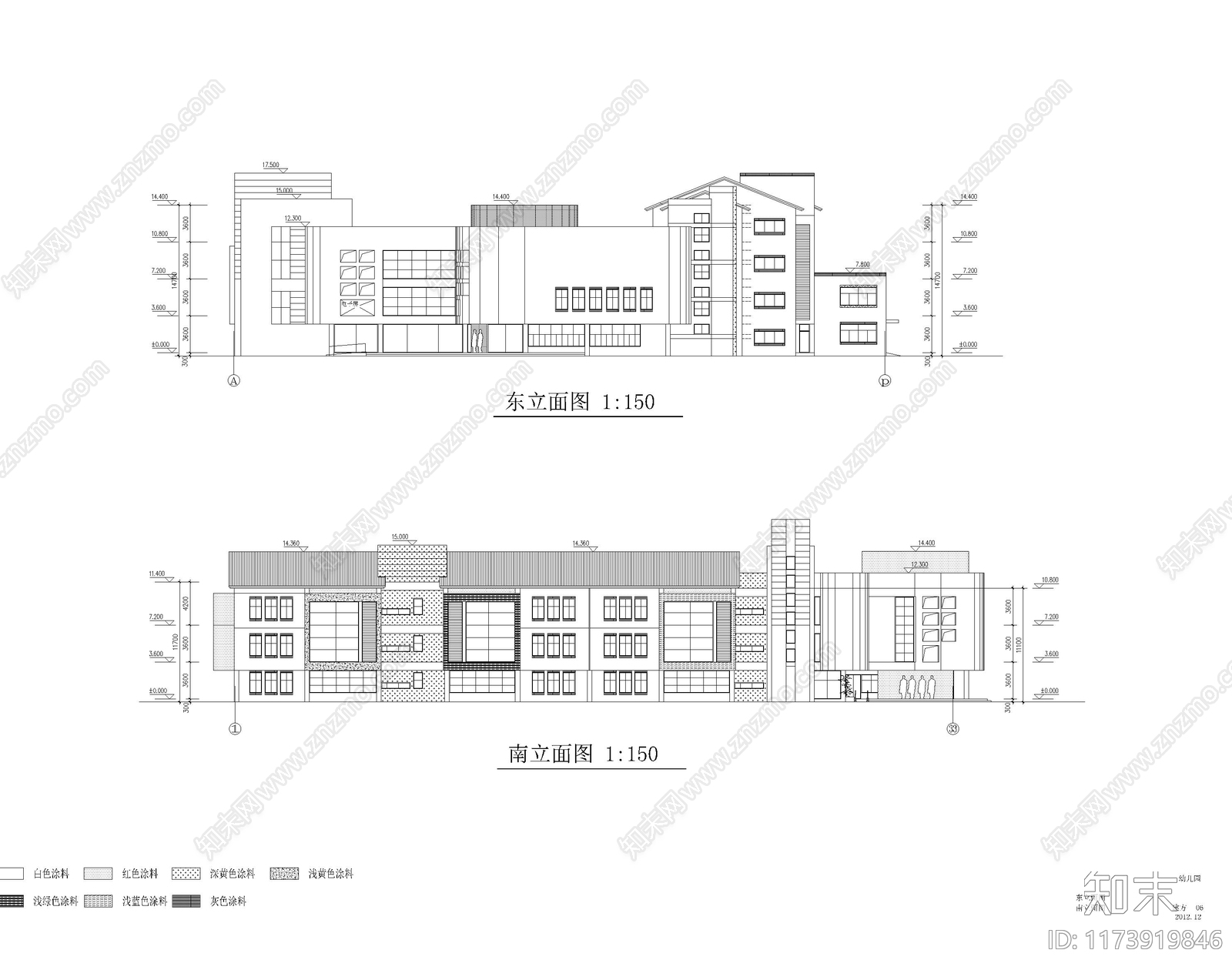 现代幼儿园建筑cad施工图下载【ID:1173919846】
