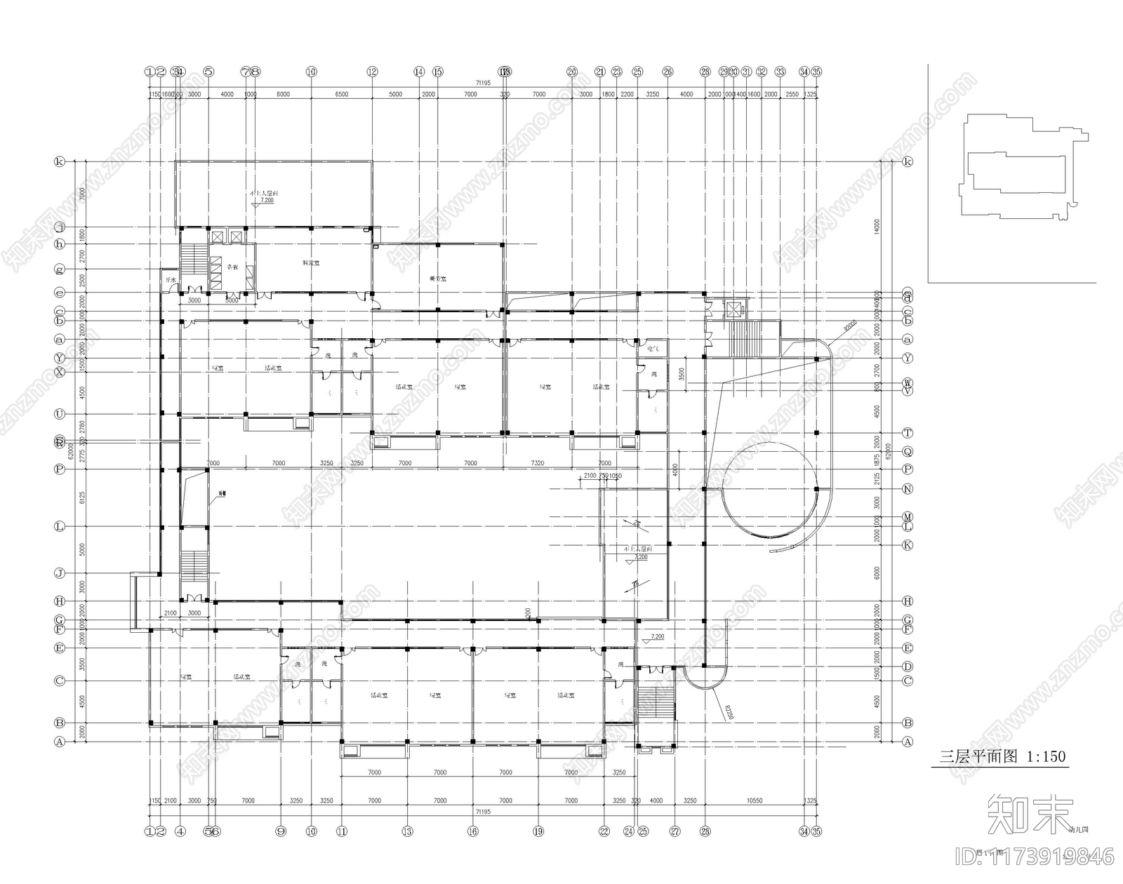 现代幼儿园建筑cad施工图下载【ID:1173919846】