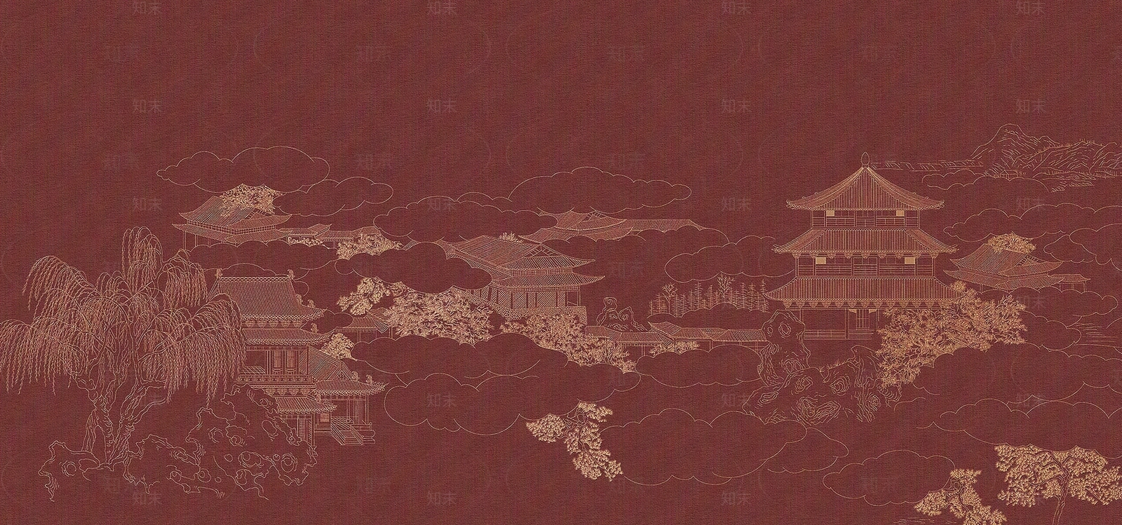 新中式中式壁纸贴图下载【ID:1173923523】