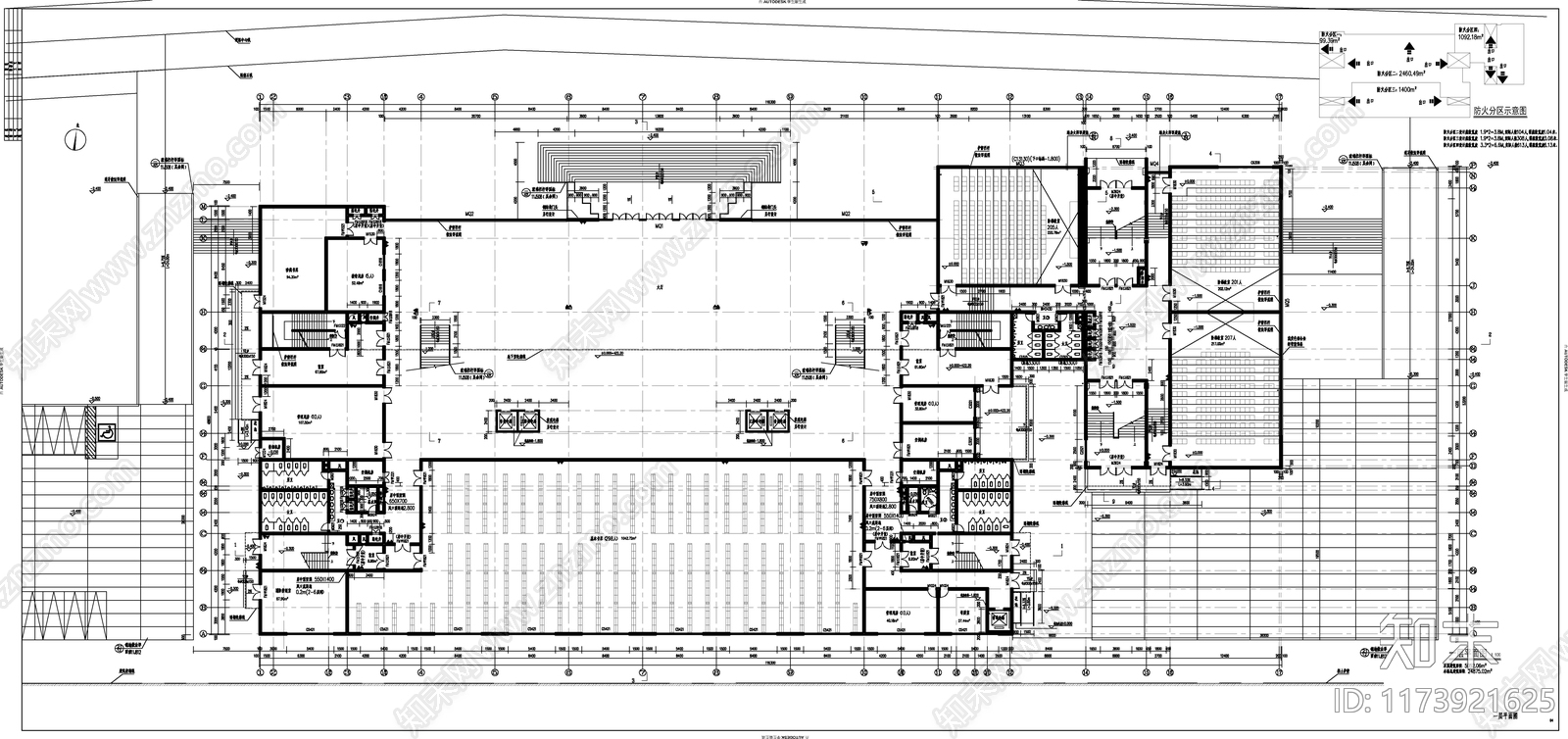 现代图书馆建筑cad施工图下载【ID:1173921625】