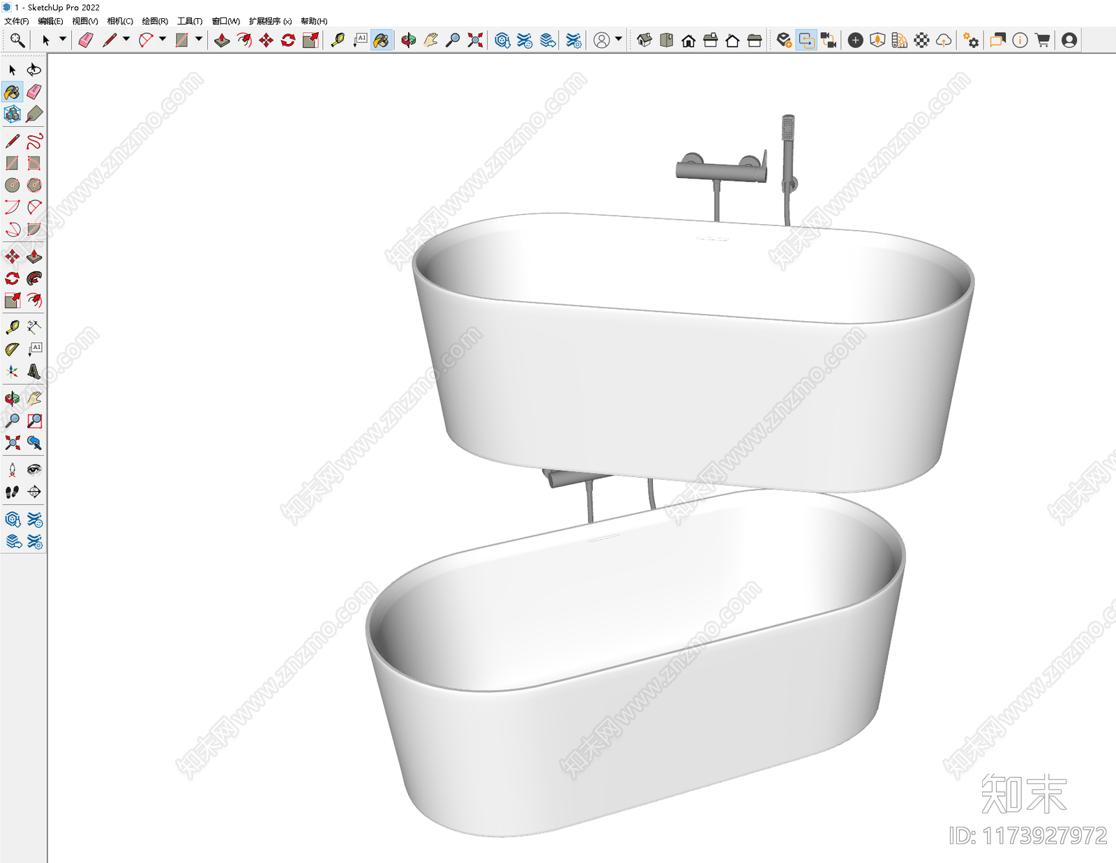 浴缸SU模型下载【ID:1173927972】