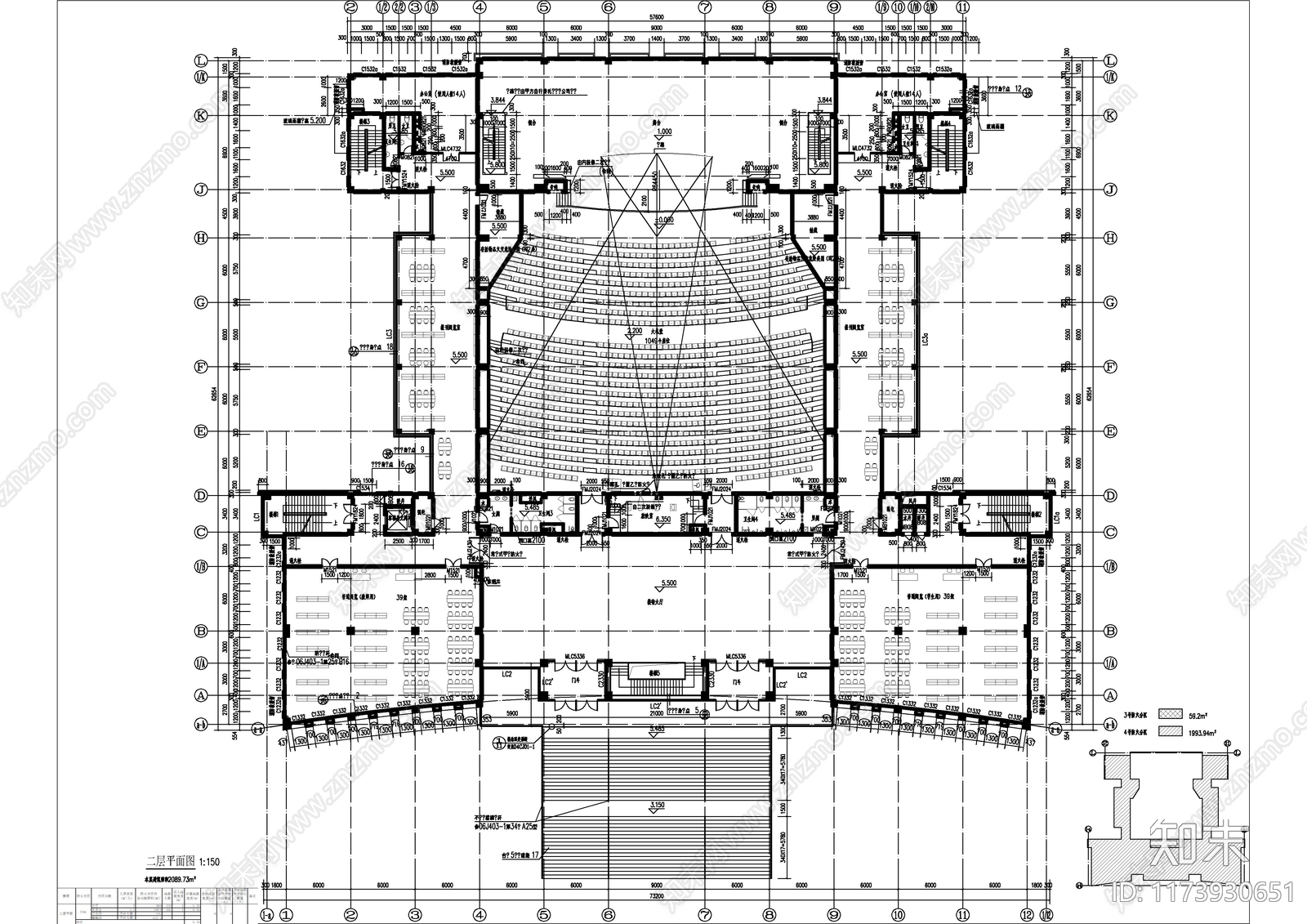 现代图书馆建筑cad施工图下载【ID:1173930651】