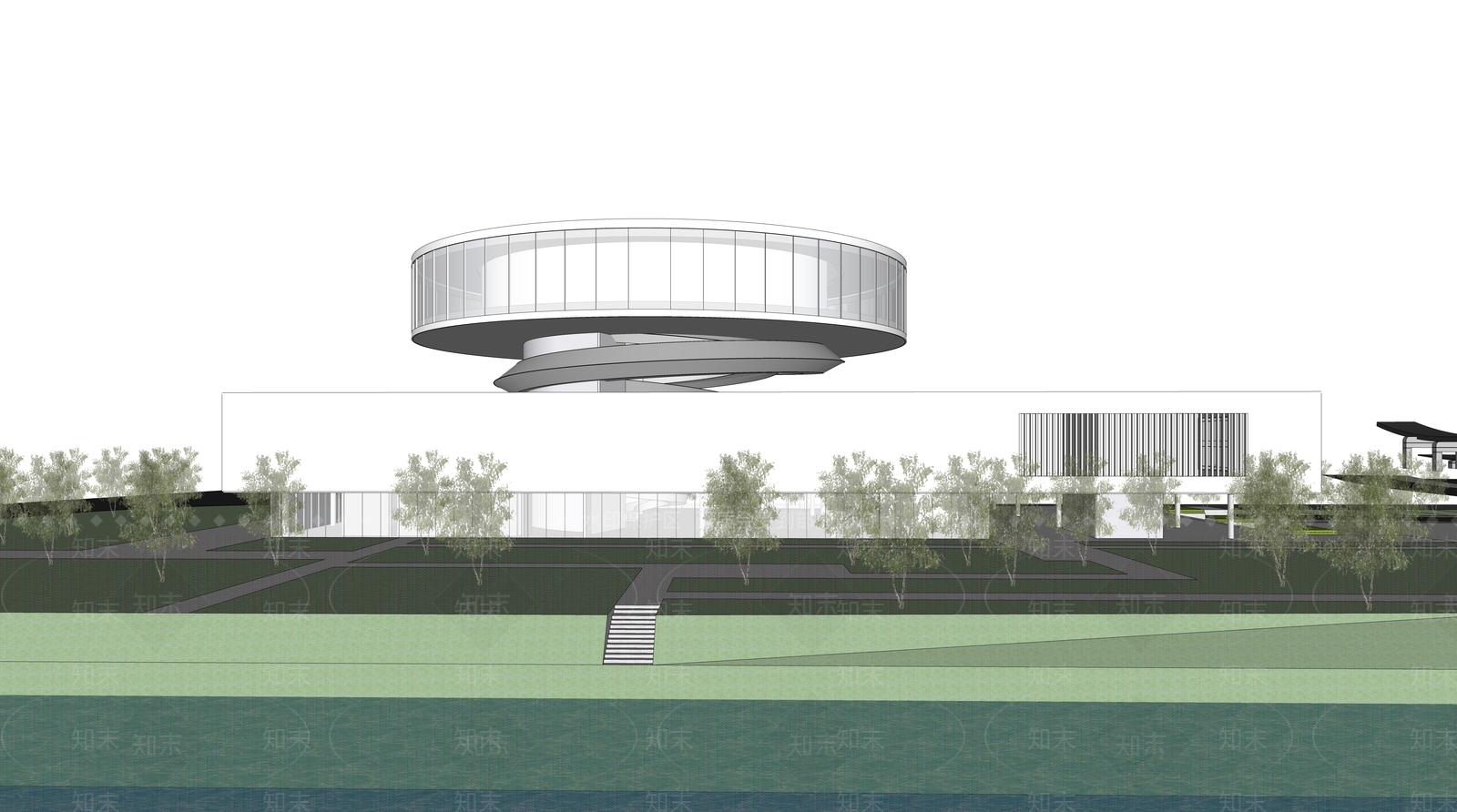 现代原木小公建SU模型下载【ID:1173936008】