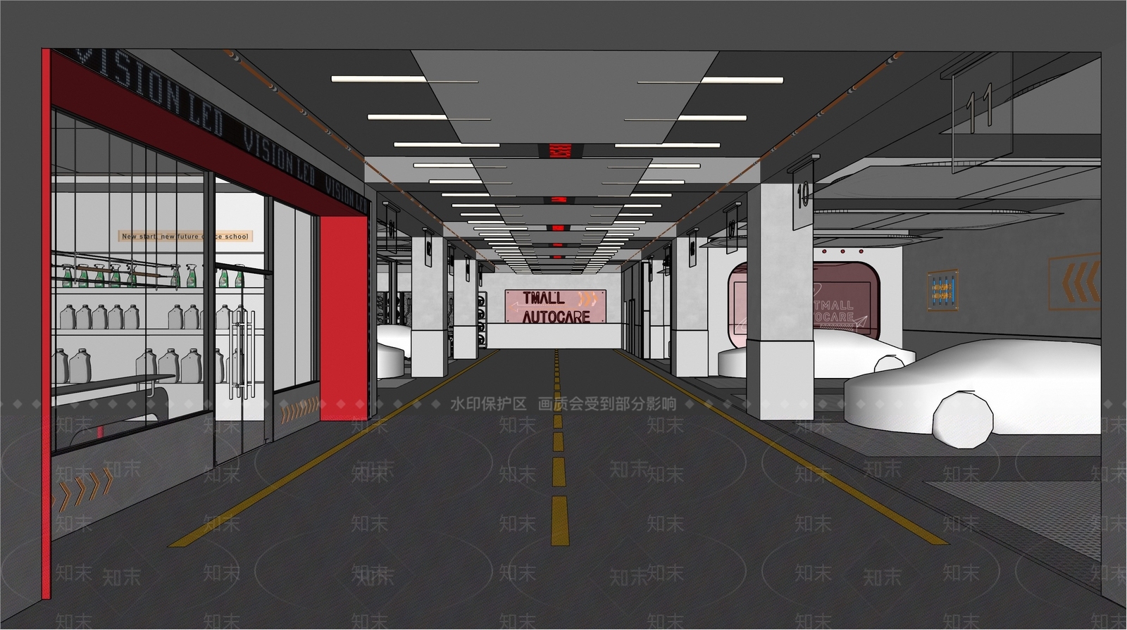工业现代汽车4S店SU模型下载【ID:1173935490】