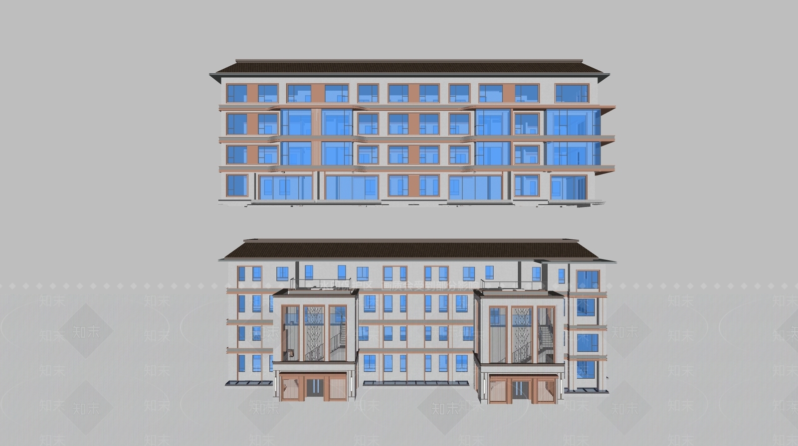 现代多层住宅SU模型下载【ID:1173936902】