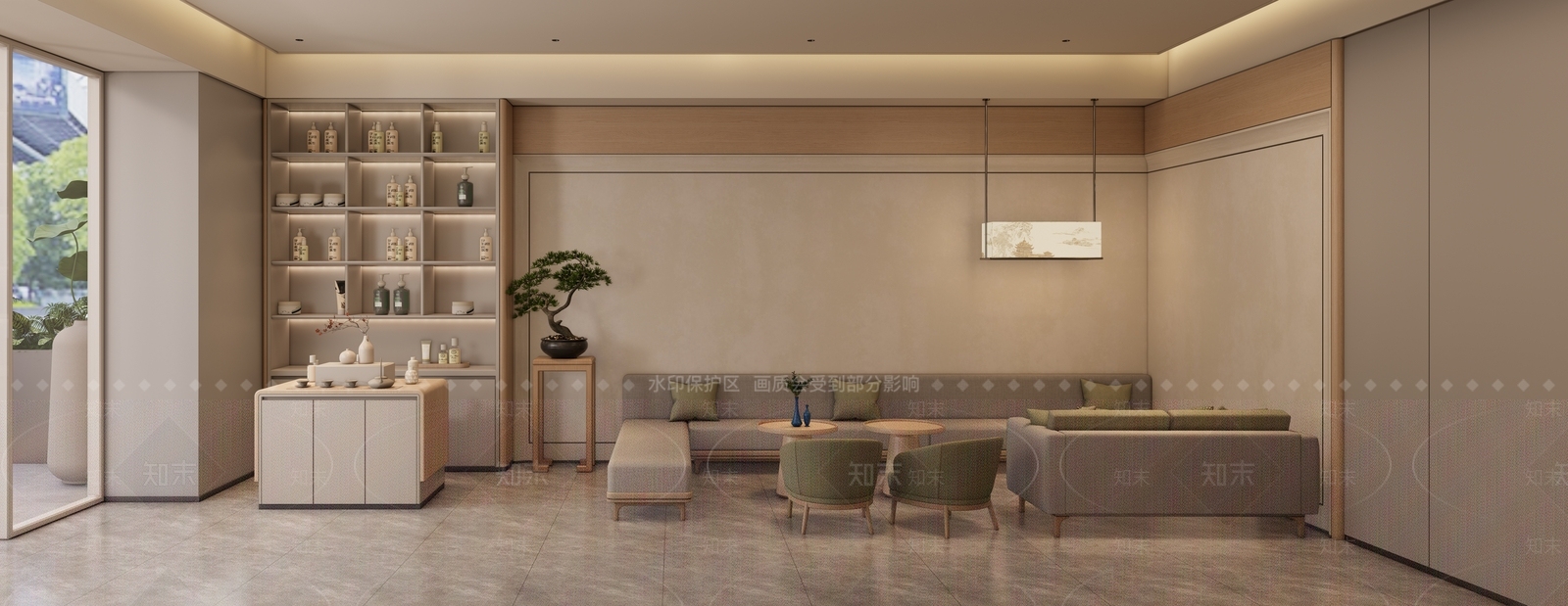 现代轻奢酒店大堂SU模型下载【ID:1173942300】