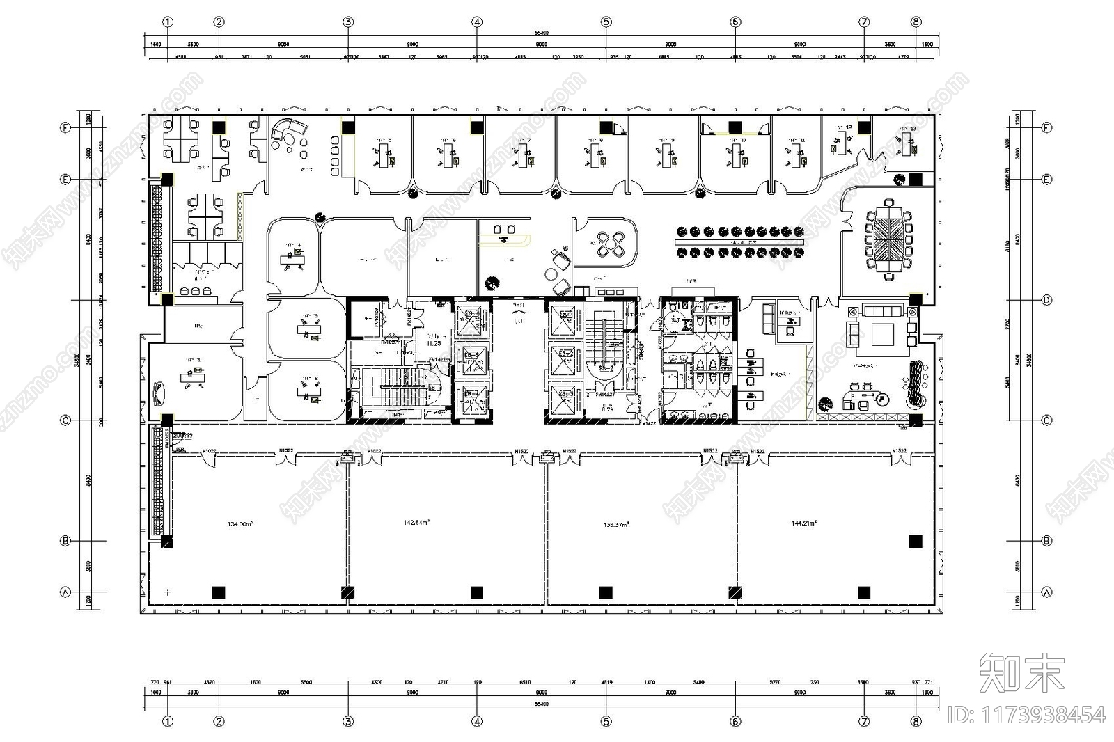 现代直播间cad施工图下载【ID:1173938454】